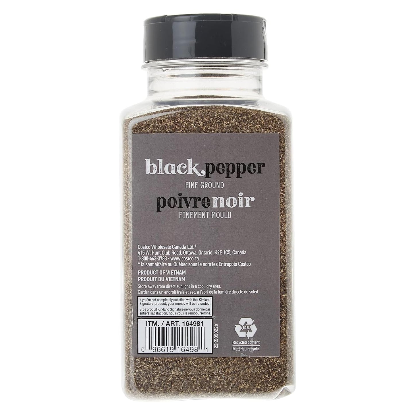 Kirkland Fine Ground Malabar Pimienta Negra, 12.3 Ounce