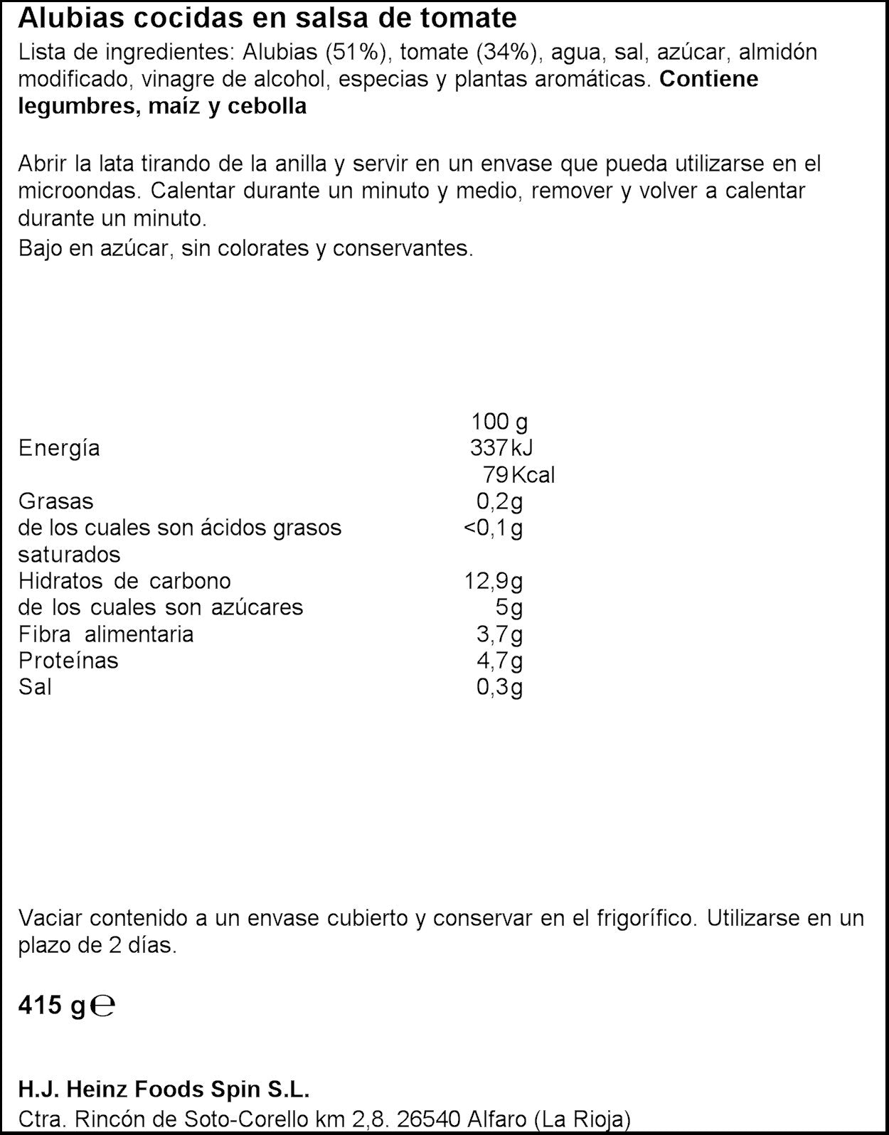 Heinz Platos Preparados 415 g