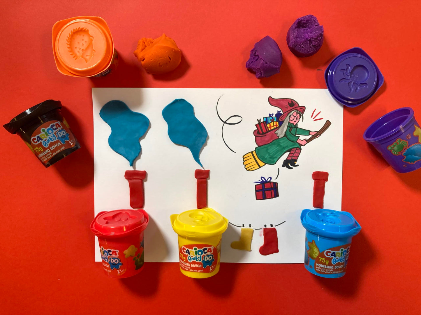 Carioca Baby DO Plastilina, Set de 3 Colores, para Niños a Partir de 12 Meses, Colores Luminosos y Combinables, para Niños de 1 Año, No Ensucia Las Manos y Secado al Aire, Contiene Trigo