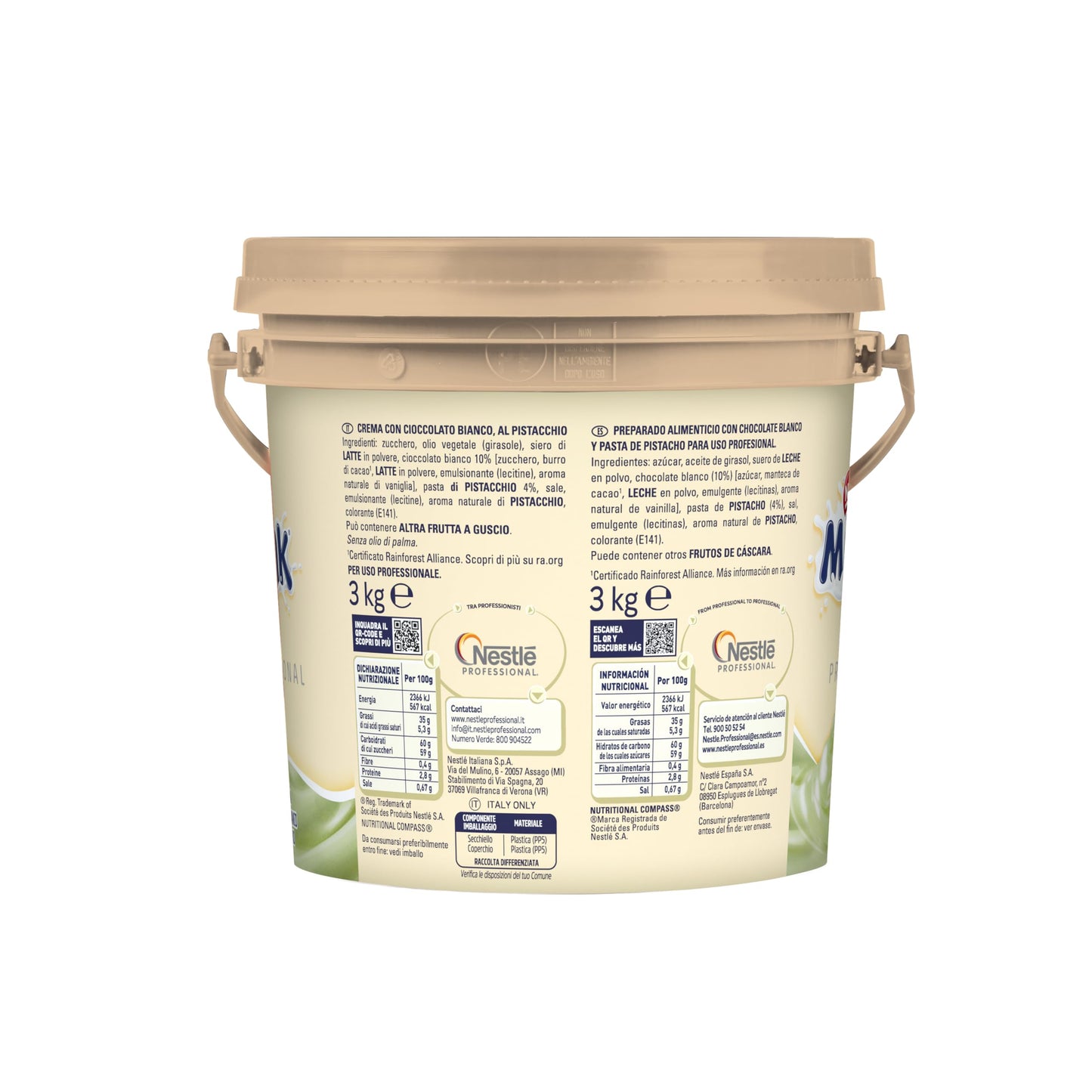 MILKYBAR Untable de Pistacho, cubo de 3kg