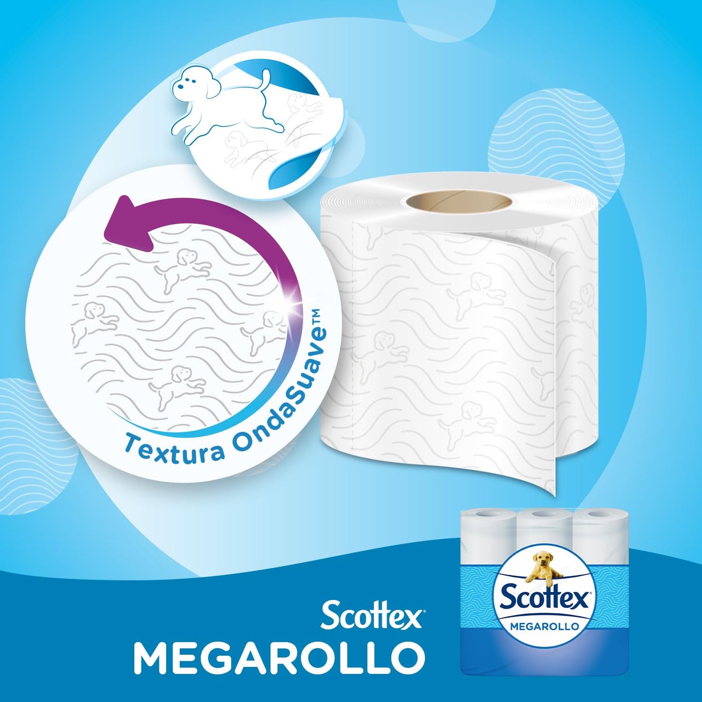 Scottex Megarollo Papel Higiénico Seco 12 rollos (24 rollos de un rollo original)