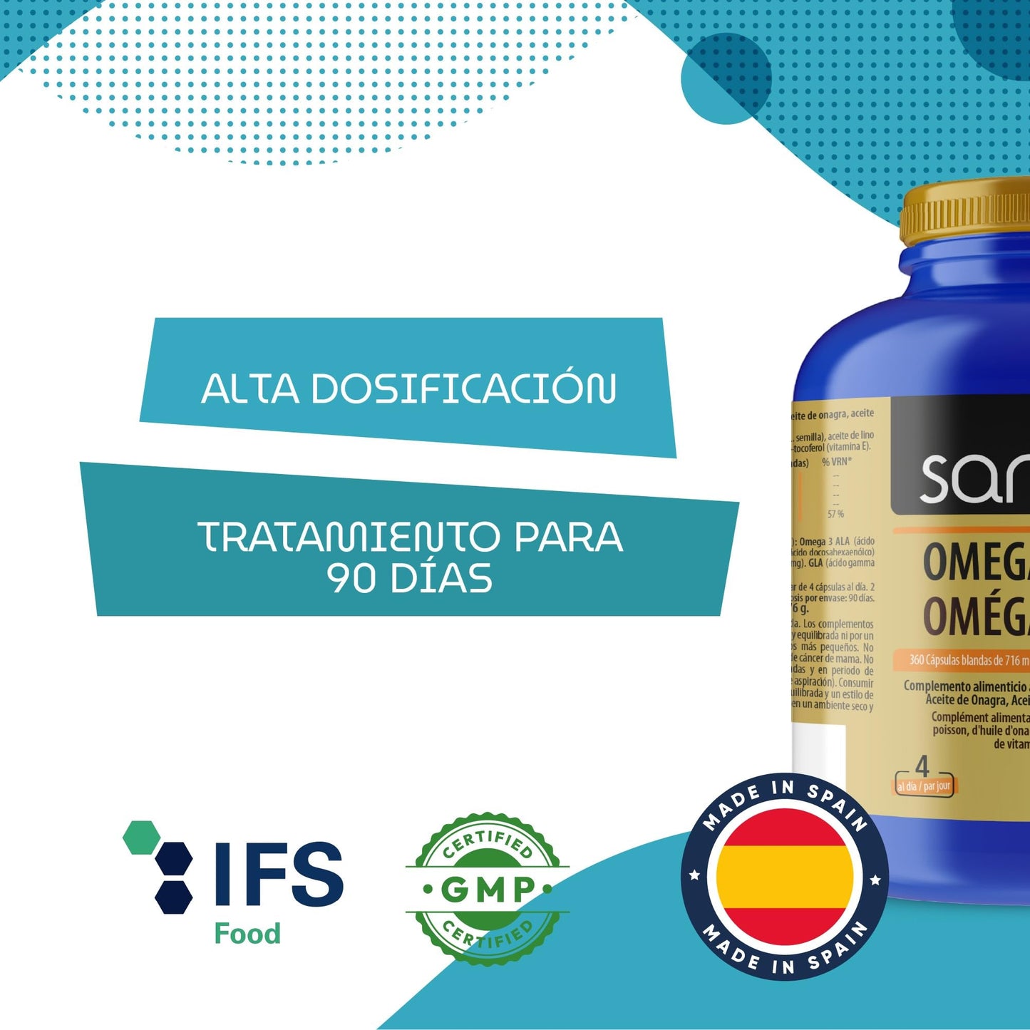 NOVA ENGEL Sanon Omega 3,6,9 De 720 Mg 360 Cápsulas