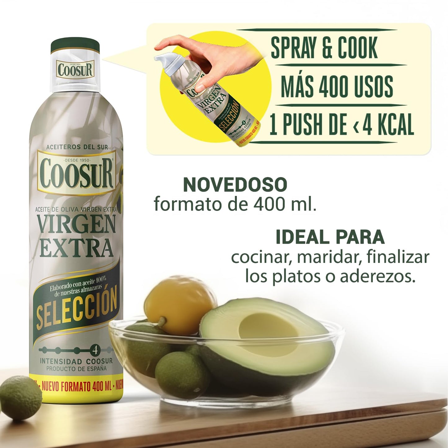 COOSUR - Aceite de Oliva Virgen Extra - Pulverizador Aceite en Spray 400 ml