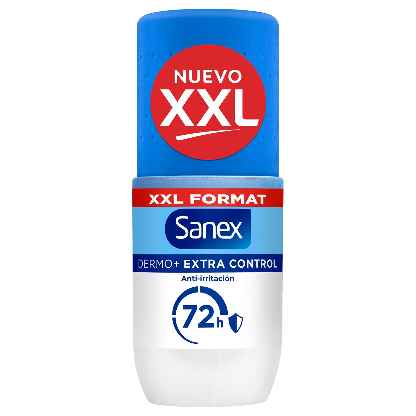 Sanex Dermo+ Extra Control Desodorante Antitranspirante Roll-On 72 Horas 90ml – protección efectiva contra el sudor y el mal olor – dermatológicamente testado– contiene 0% alcohol*