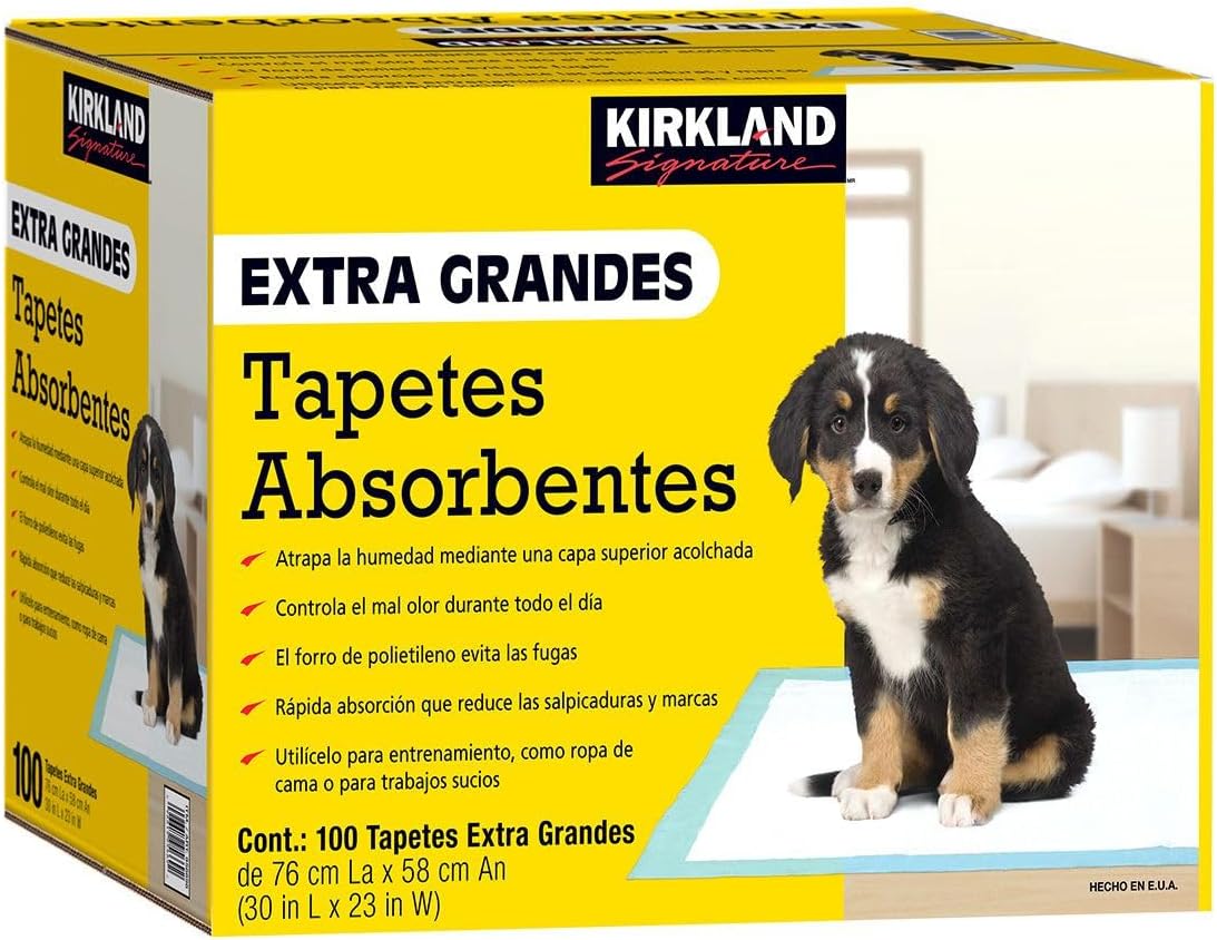 Almohadillas absorbentes extragrandes, Kirkland - 100 almohadillas grandes, 30 x 23 pulgadas