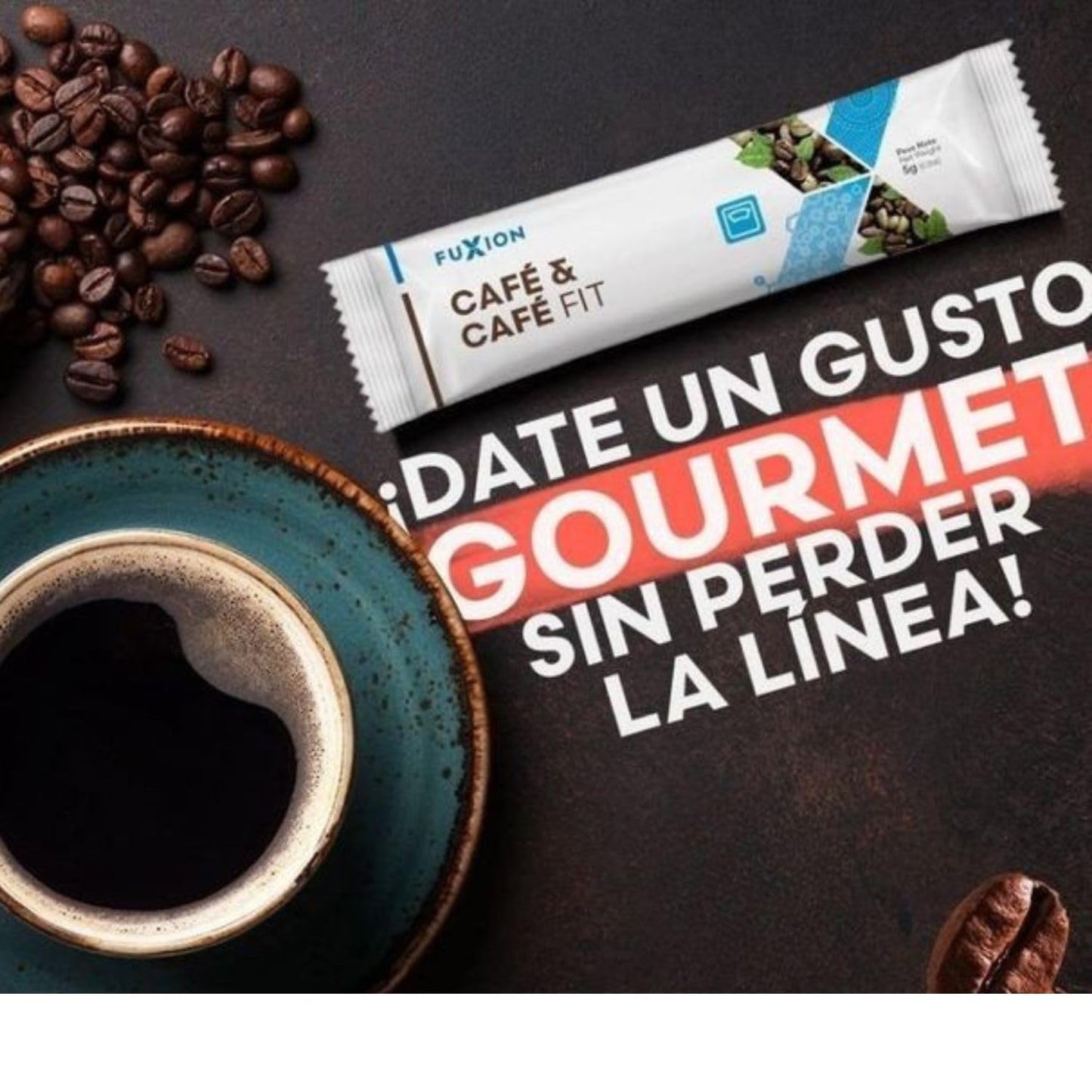FUXION - Café FIT Gourmet con GRANOS Verde para Control de Peso y Energía Natural | Café Instantáneo Liofilizado | Apoyo Metabólico | 1 CAJA CON 28 Sticks | Sabor Suave Colombiano