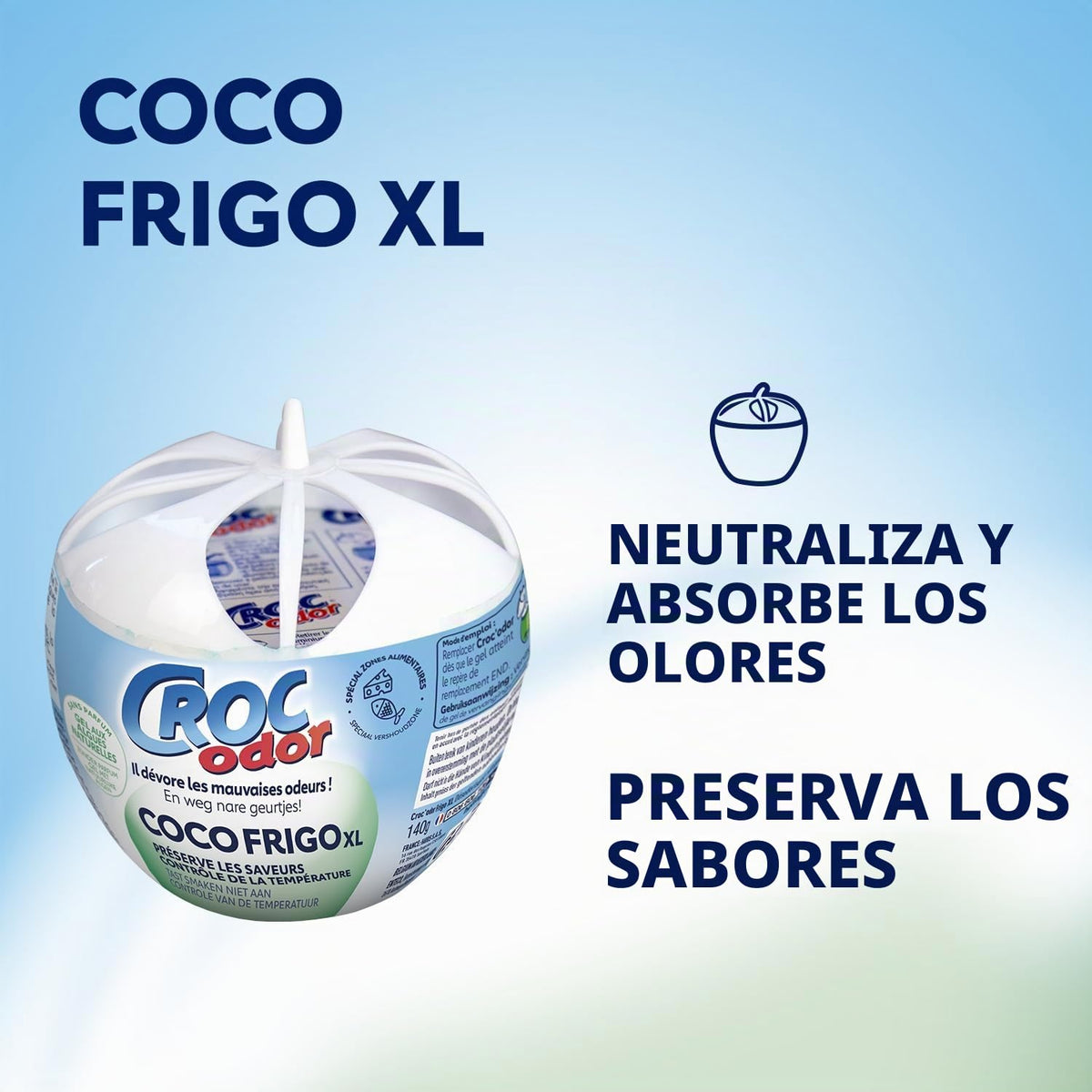 CROC'ODOR Ambientador para frigorífico tamaño XL,140 g