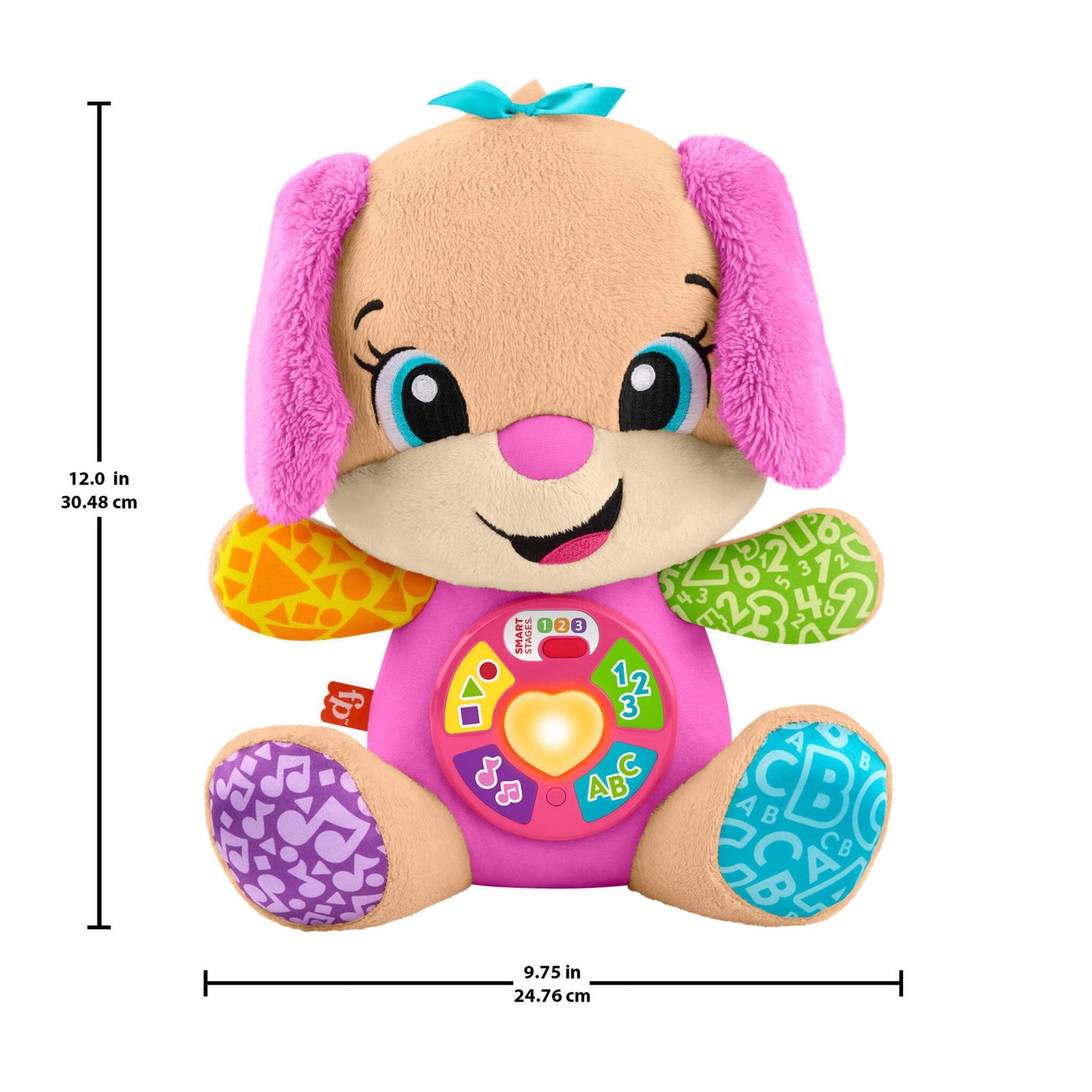 Fisher-Price Laugh & Learn Perrita con Smart Stages Peluche musical de aprendizaje con Smart Stages , versión multilingüe: Italiano, Español, Portugués, Inglés,