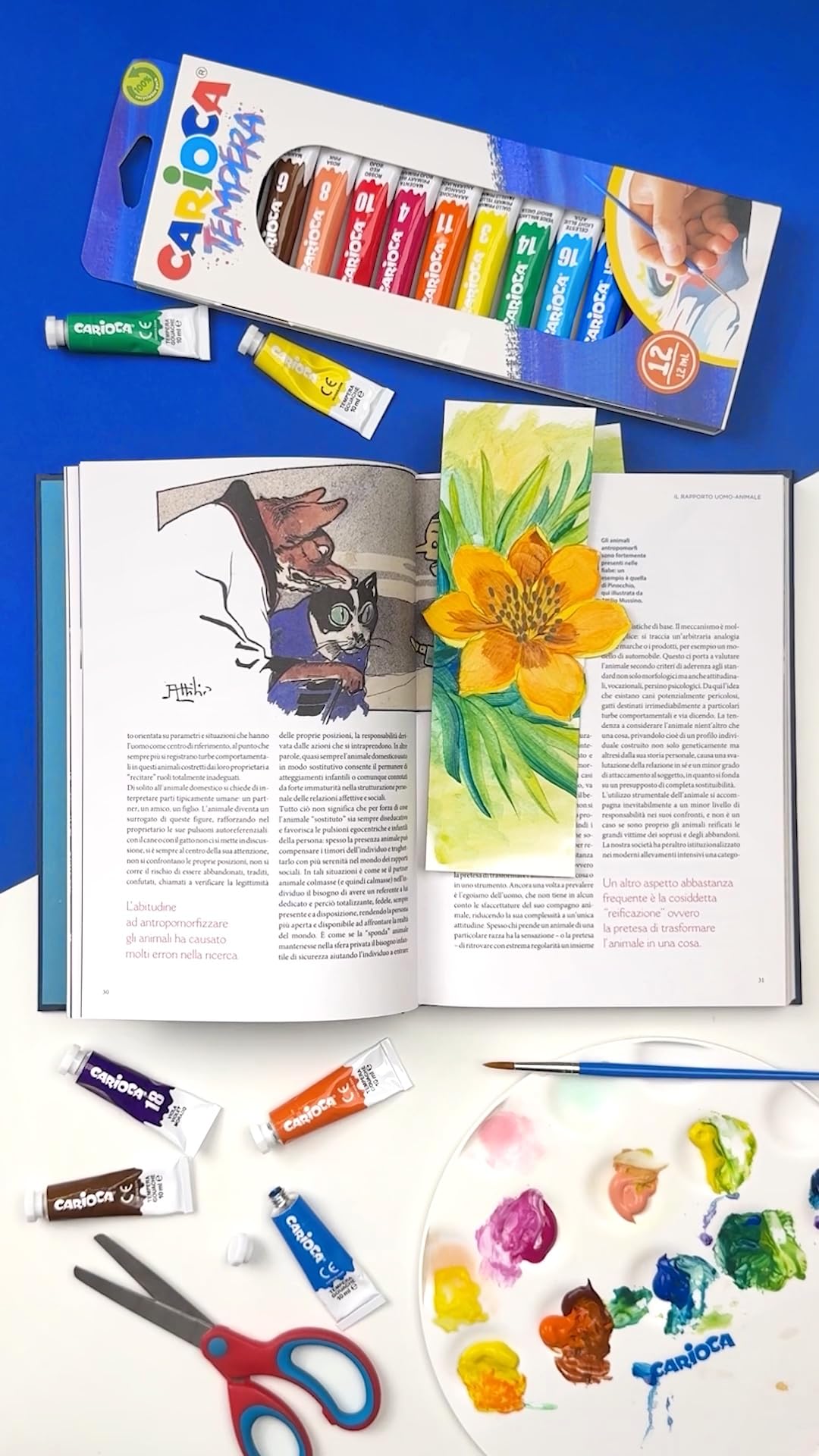 Carioca Témpera en Tubos | 12 Tubos de 12 ml, colores surtidos y brillantes, superlavables y mezclables, alta opacidad | Se aplica Sobre Materiales Porosos | 12 piezas