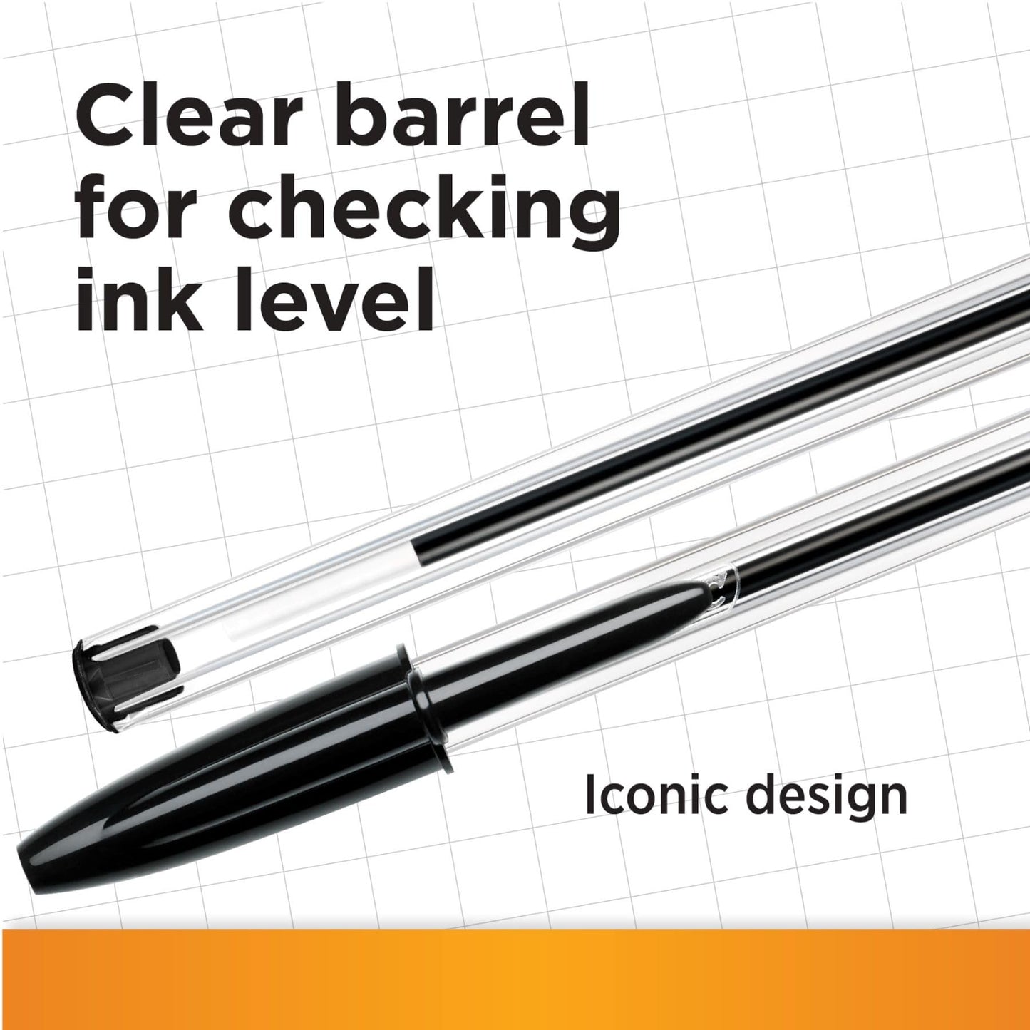 Bic Cristal Original 8373631 - Caja de 50 Unidades, Bolígrafos Punta Media (1,0 Mm), Color Negro