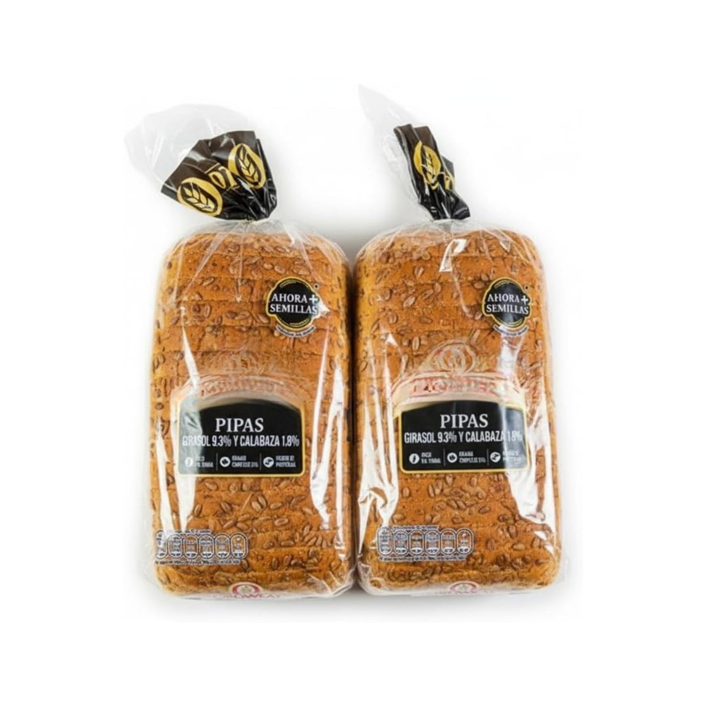 Pan de Molde con Pipas de Girasol (9,3%) y Semillas de Calabaza (1,8%) - Elaborado con 51% Grano Completo - Rico en Fibra y Proteínas - Textura Crujiente, Pack de Rebanadas - NEXU