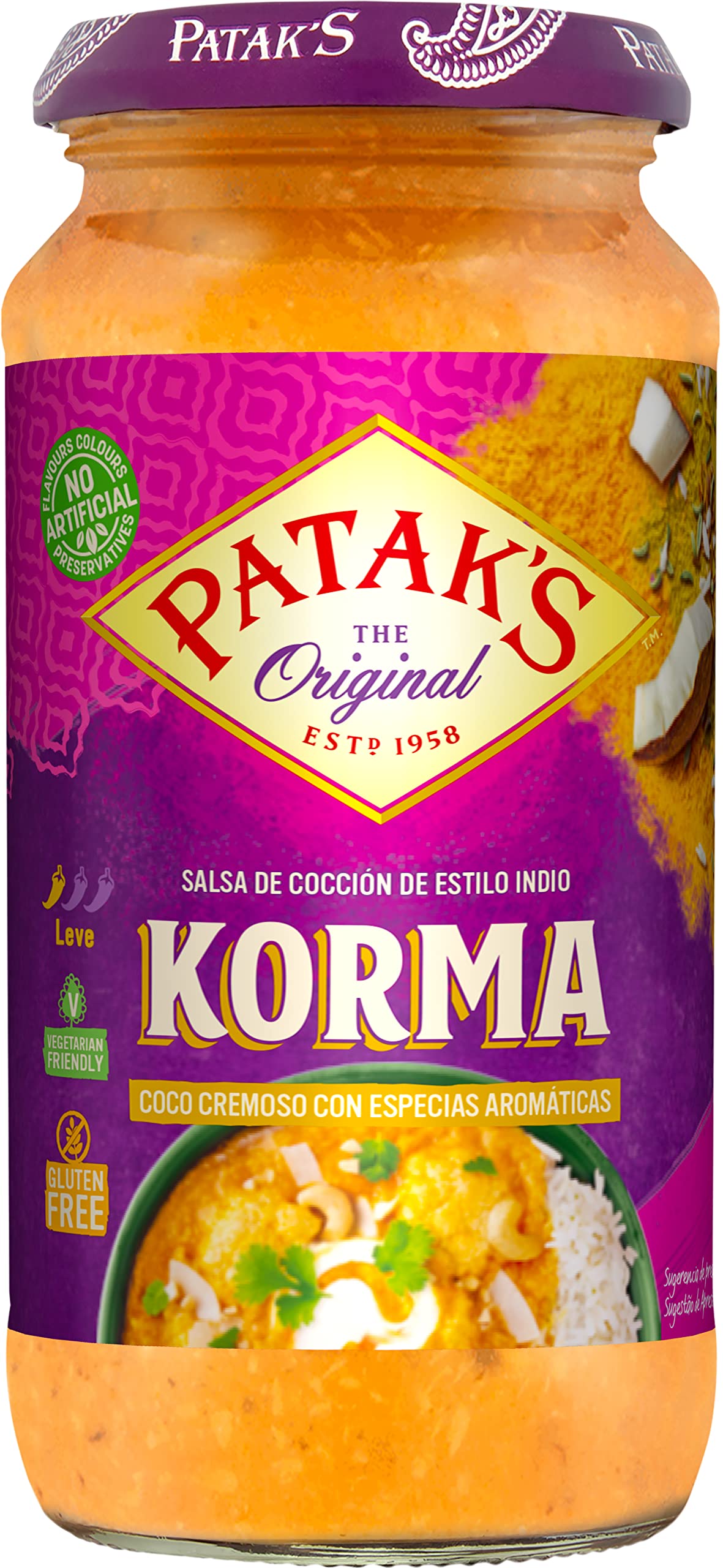 Patak's Salsa India Korma Sin Gluten, 450g