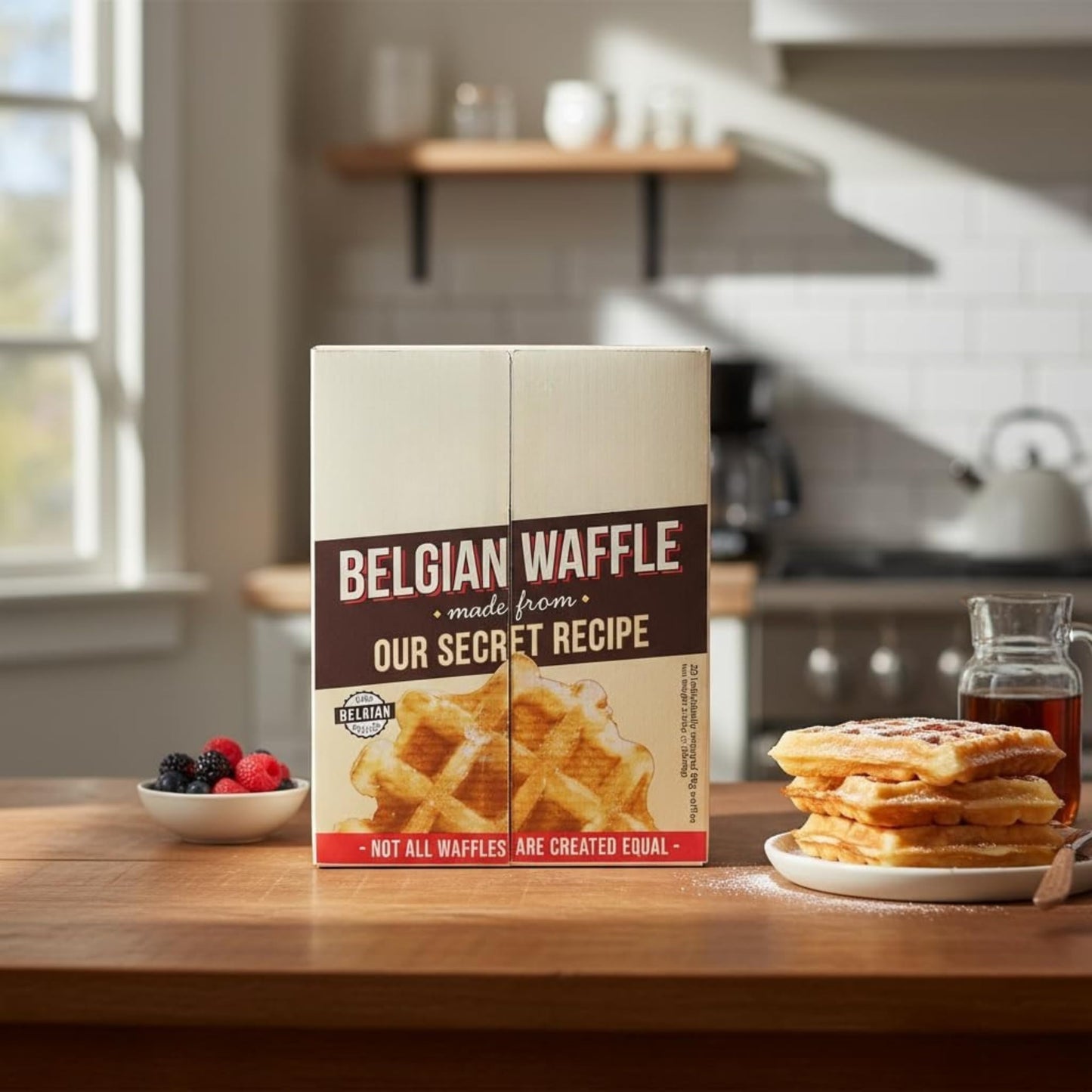 Gofres Belgas Artesanos - Pack de 28 Gofres de 90g (2,52kg) Envueltos Individualmente - Snack Dulce para Desayuno y Merienda - Receta Secreta Tradicional Bélgica - Vegetarianos - NEXU