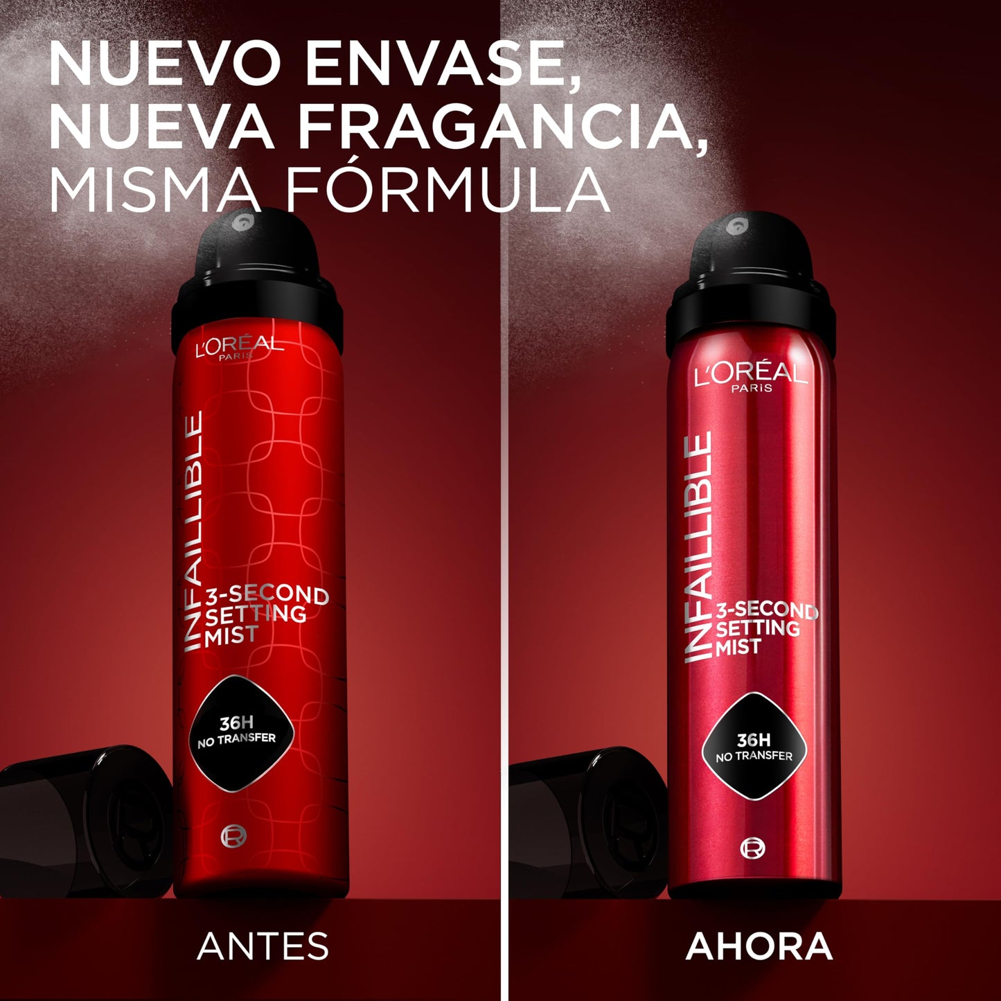L'Oréal Paris Spray Fijador de Maquillaje Infaillible, Resistente al Agua, Se mantiene hasta 36h, 75 ml
