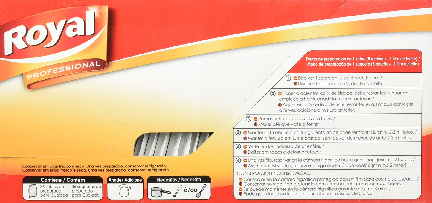 Royal Professional Cuajada, Preparado en Polvo Sabor Lácteo, Pack 36 x 24 g - 864 g