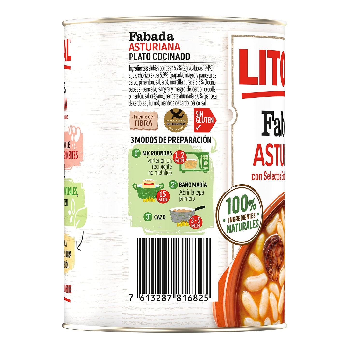 LITORAL Fabada Asturiana - Plato Preparado de Fabada Asturiana Sin Gluten - Pack de 6x420 g