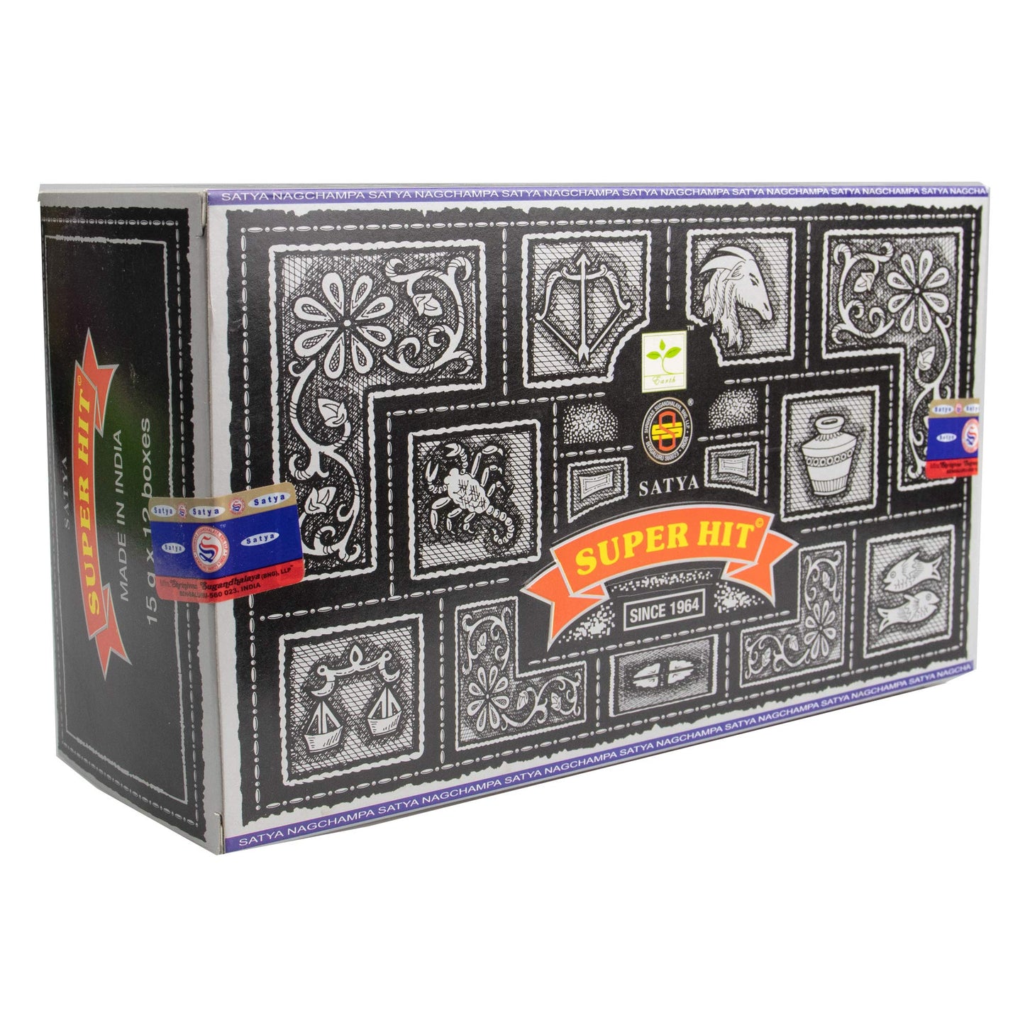 Incienso Super Hit – 15 Grs – Satya – Lote de 12 recipientes, Estándar, BOI003, Único
