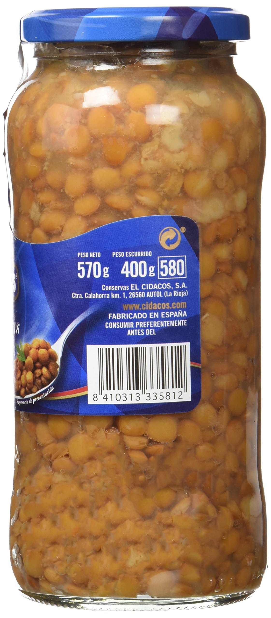 Cidacos Lentejas Extra, 570g