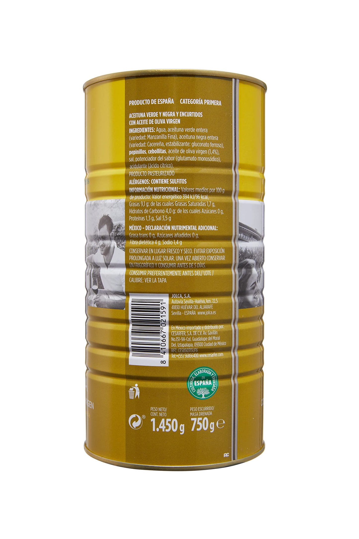 Olivaria - Coctel de Aceitunas y Encurtidos - Para Tapear en Casa - 750g