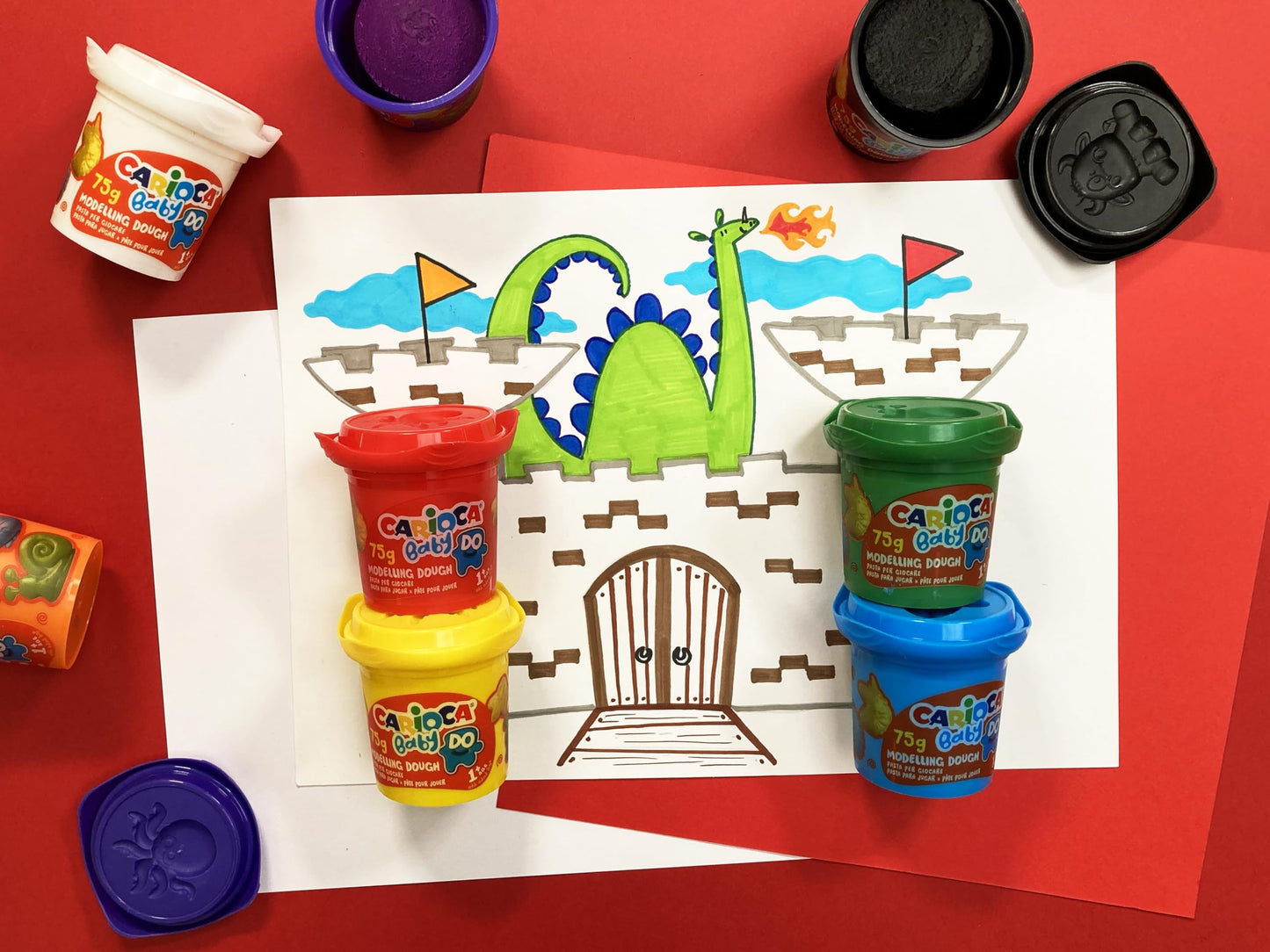 Carioca Baby DO Plastilina, Set de 3 Colores, para Niños a Partir de 12 Meses, Colores Luminosos y Combinables, para Niños de 1 Año, No Ensucia Las Manos y Secado al Aire, Contiene Trigo