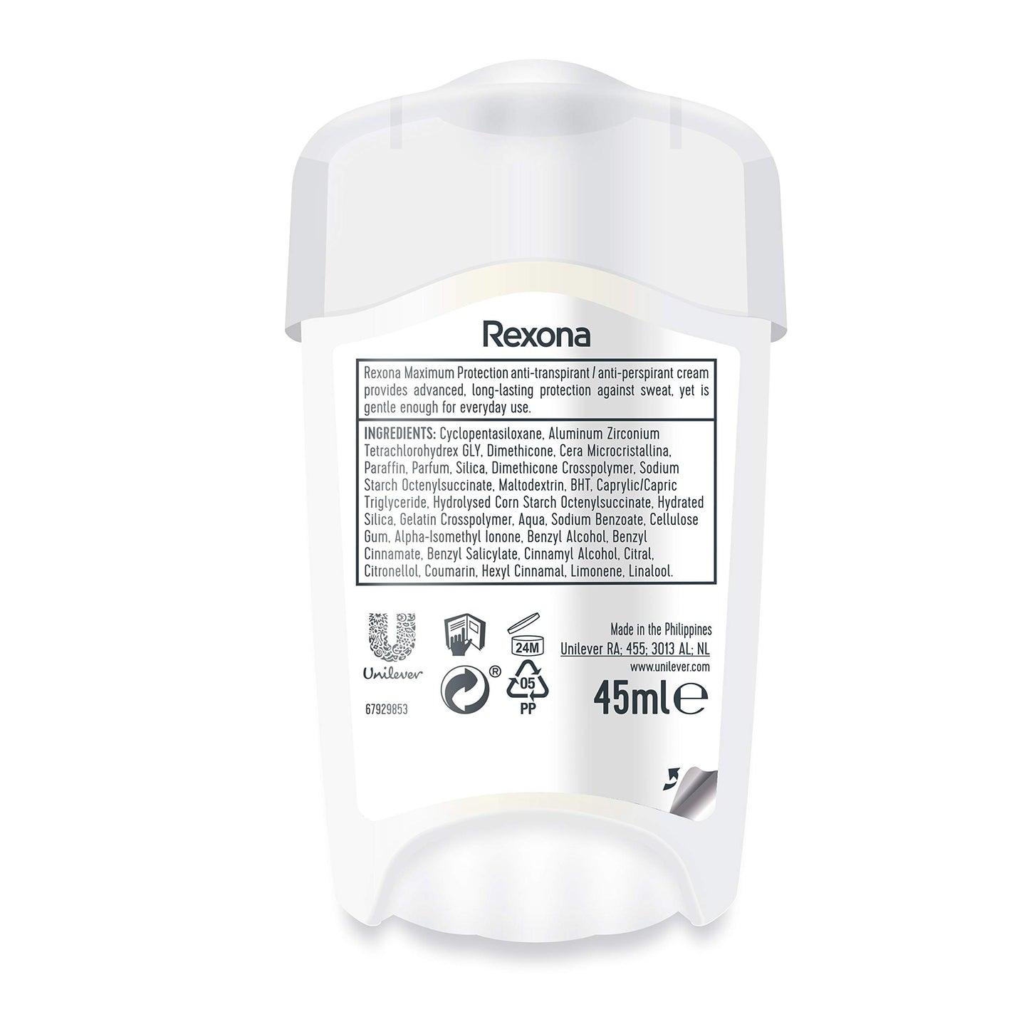 Rexona Maximum Protection Crema Antitranspirante Clean Scent 45 ml