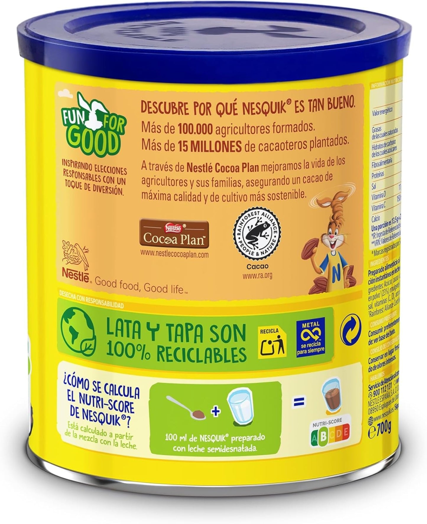 Nesquik NESTLÉ Instantáneo Cacao Soluble 700g Lata-Pack de 6
