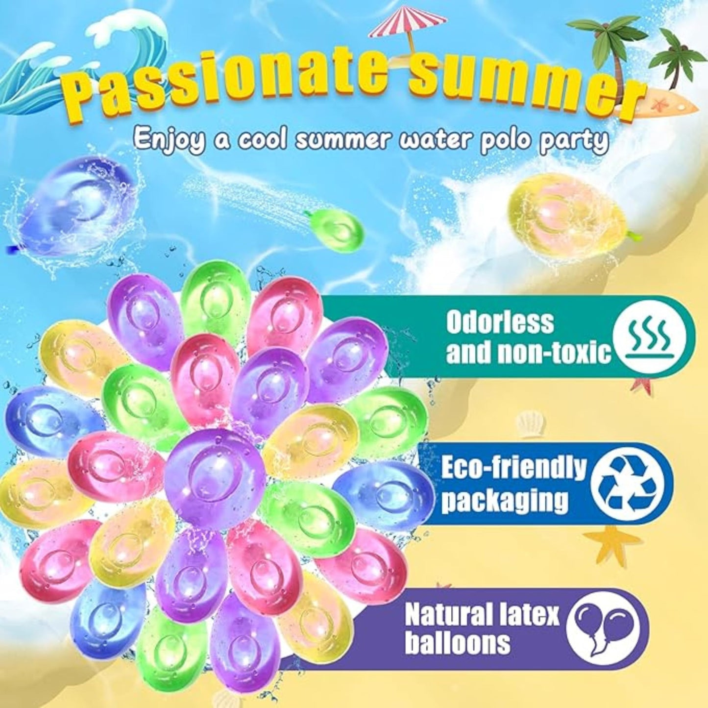 Globos de Agua 660 Pcs con Cierre Automático – Llenado Rápido en 10s | Globos de Colores para Juegos de Agua Niños | Fiestas Verano, Jardín, Playa, Piscina (6 Packs x con 110 Globos)