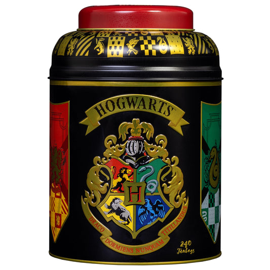 Nuevos tés ingleses Harry Potter Hogwarts House Crest Tea Caddy con 240 bolsitas de té para el desayuno inglés