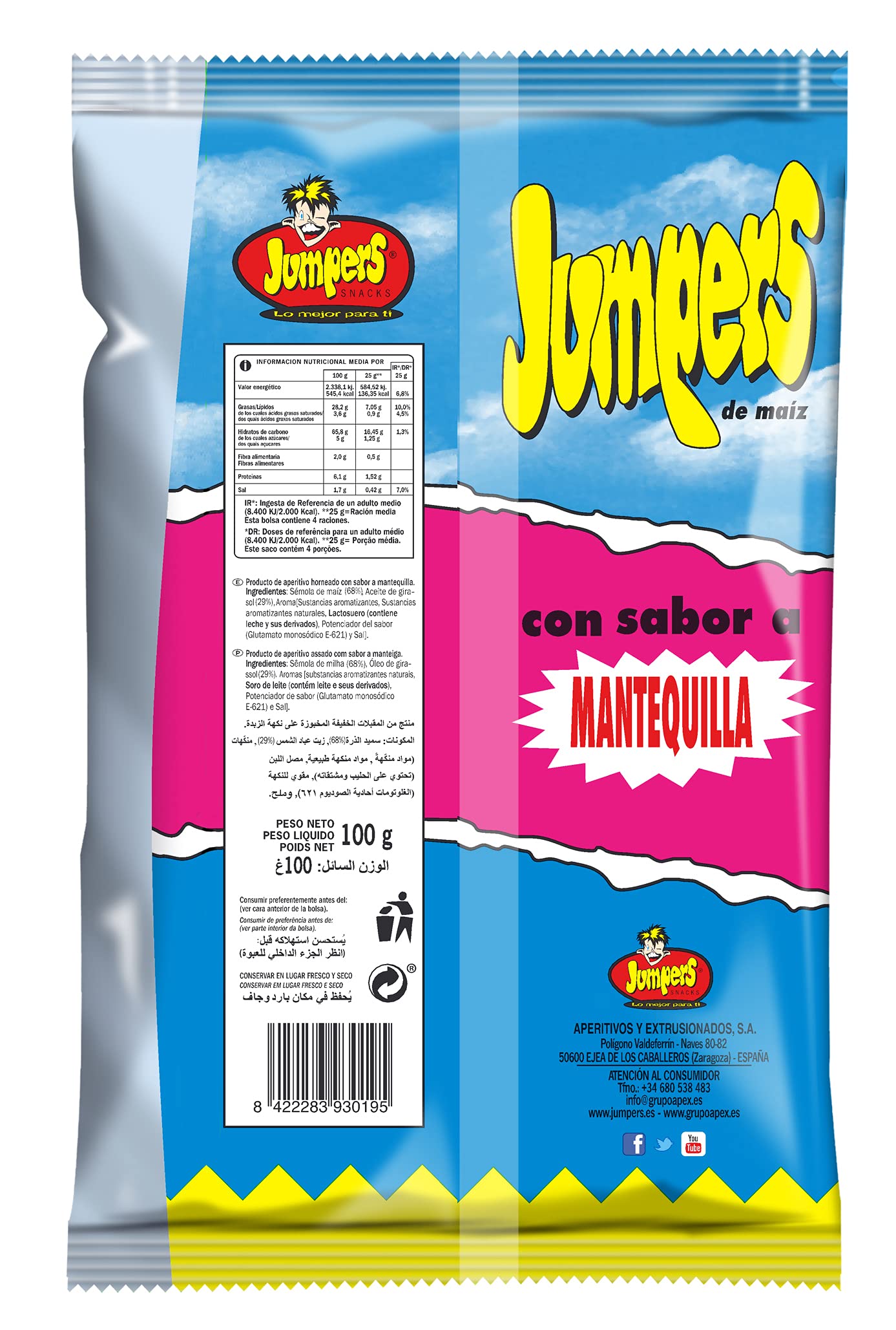 Jumpers Mantequilla 100G. Caja 8U.
