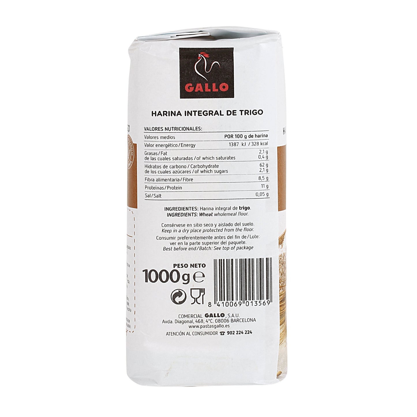Gallo Harina Integral de Trigo, 1kg