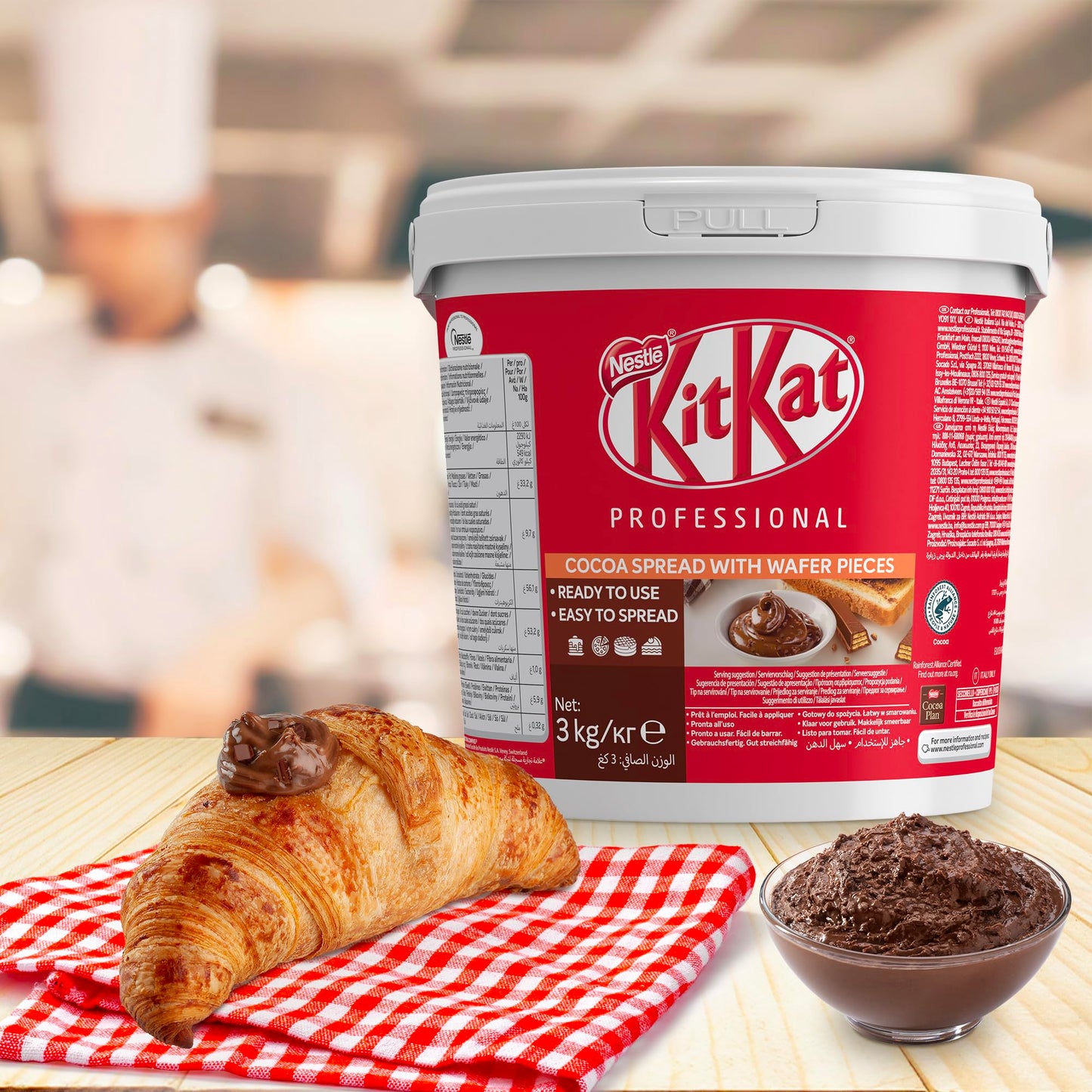 KITKAT Chocolate Untable con Trocitos de Galleta, cubo 3kg