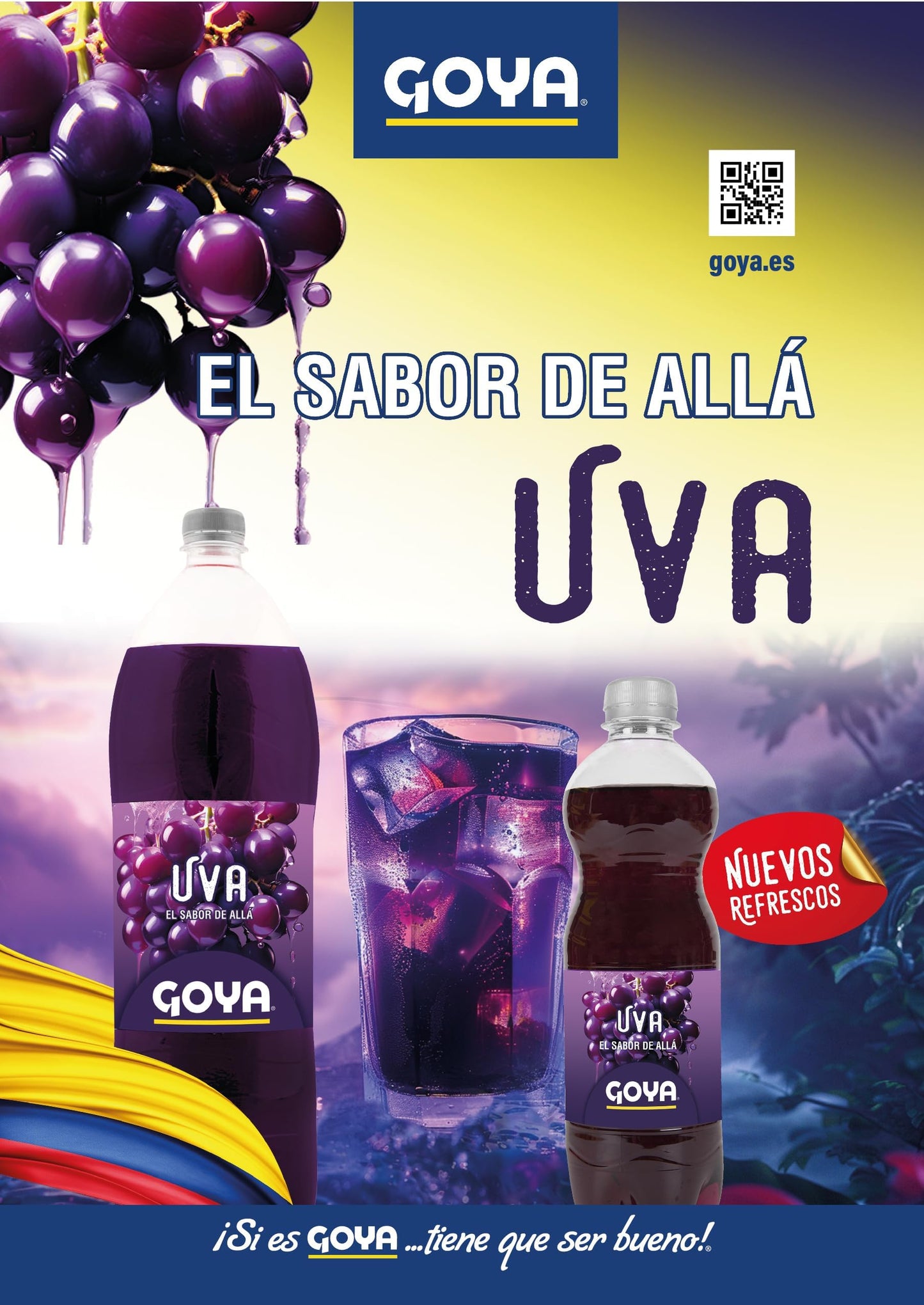 Goya Refresco Uva 6 x 2L, Refrescante y Burbujeante