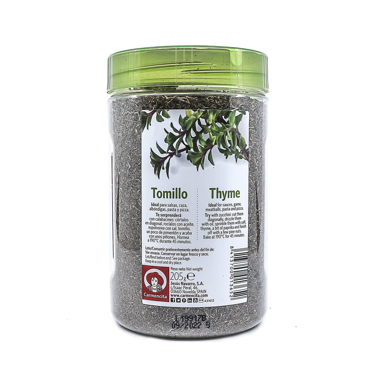 Carmencita - Tomillo - Hierba Aromatica - Insustituible a la hora de Cocinar - 205 Gramos