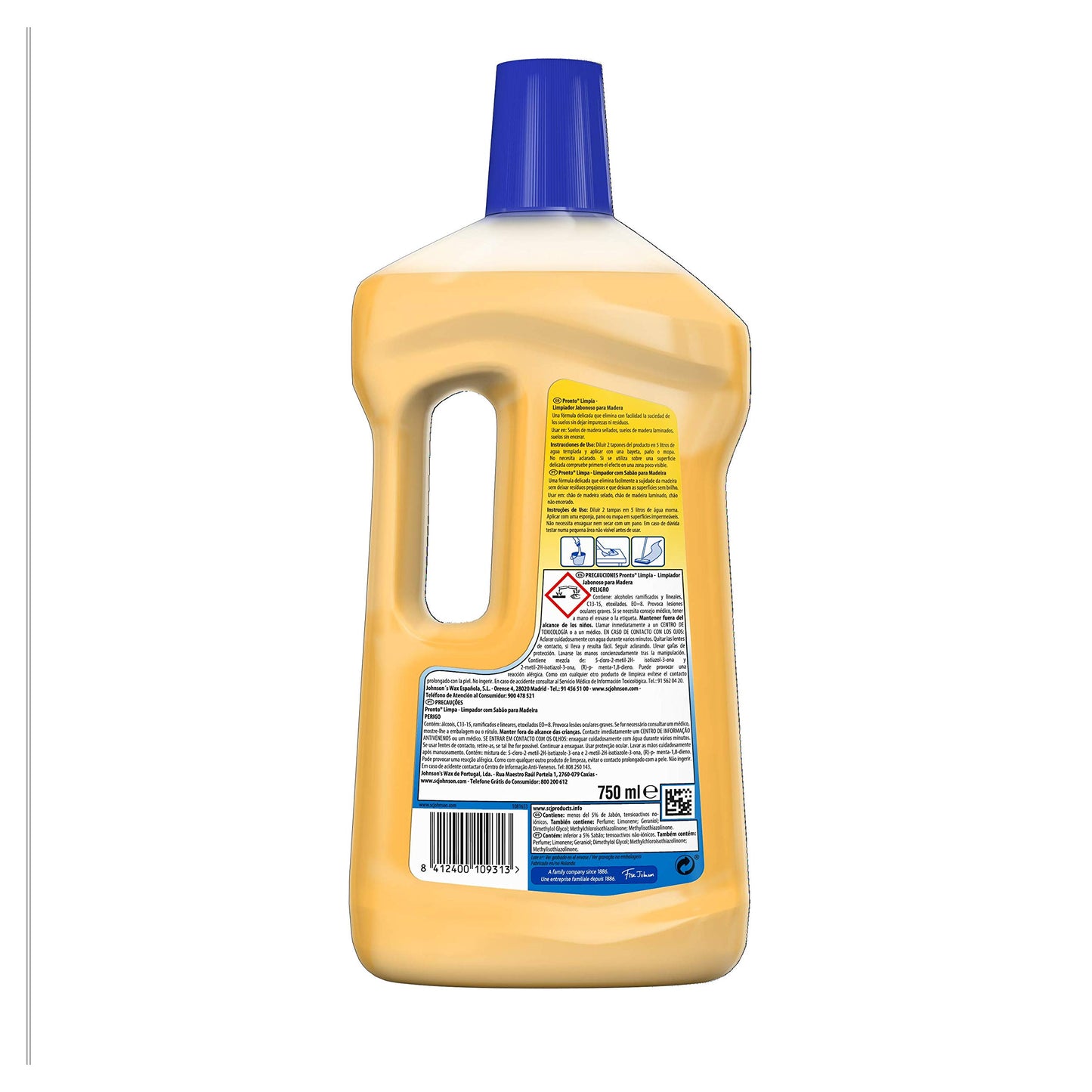Pronto Limpiador Jabonoso - Producto de limpieza para suelos y muebles de madera, 750 ml - [pack de 4]