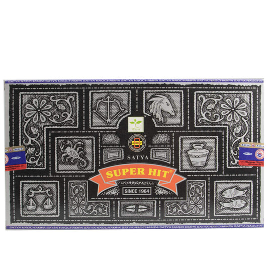 Incienso Super Hit – 15 Grs – Satya – Lote de 12 recipientes, Estándar, BOI003, Único