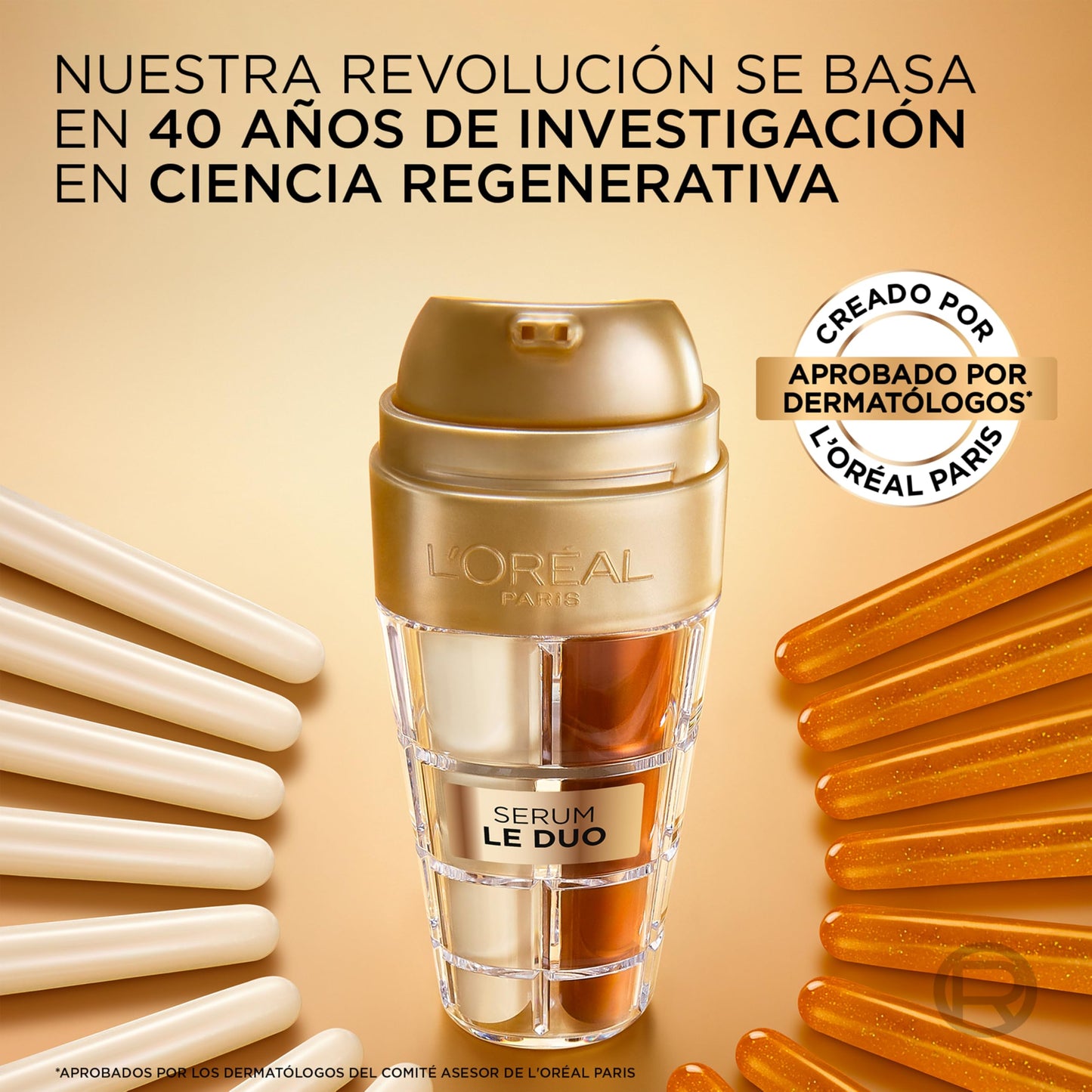 L’Oréal Paris, Age Perfect Serum Le Duo Rejuvenecedor, Antiarrugas, Efecto Reafirmante y Antiedad, con Péptidos de Colágeno, Vitaminas B3 y C*, Piel más suave y luminosa, para tipo de pieles, 30 ml