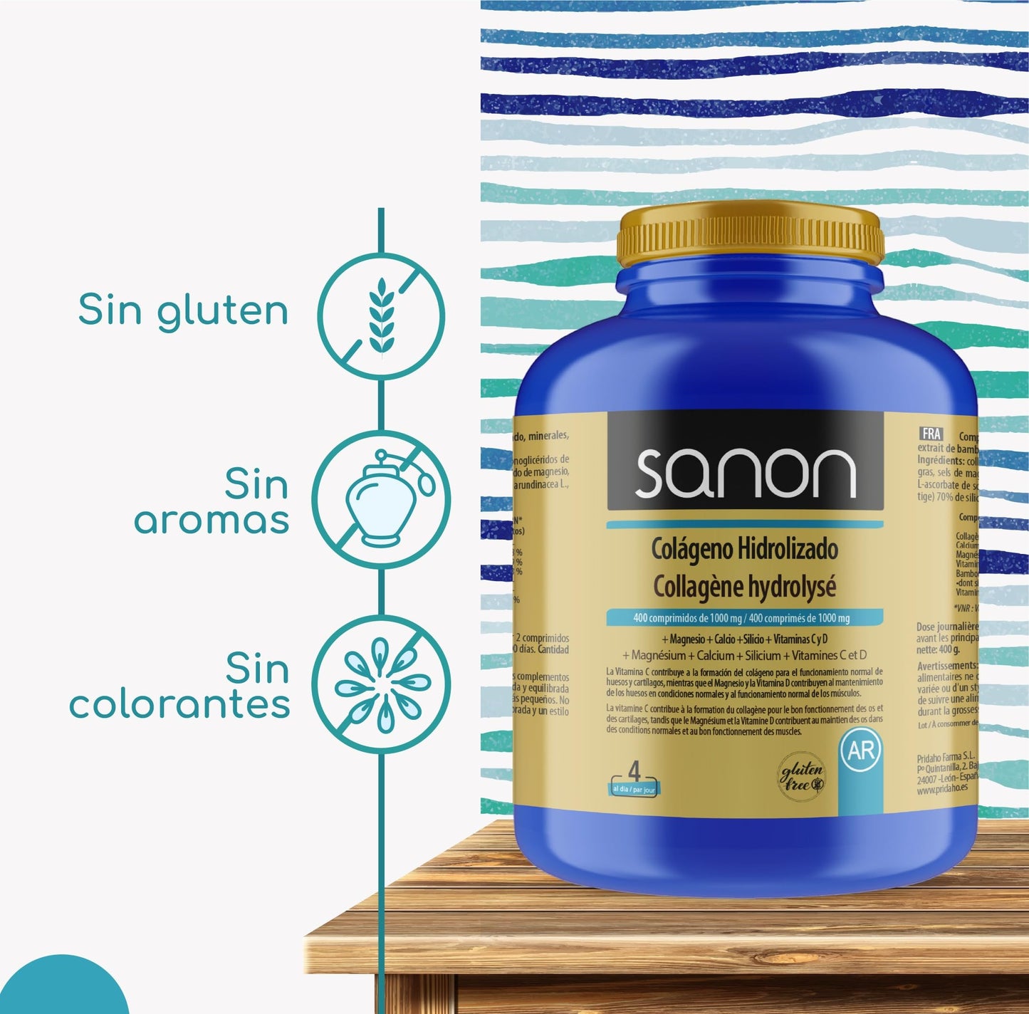 Sanon Colageno Hidrolizado de 1000 mg - 400 Comprimidos
