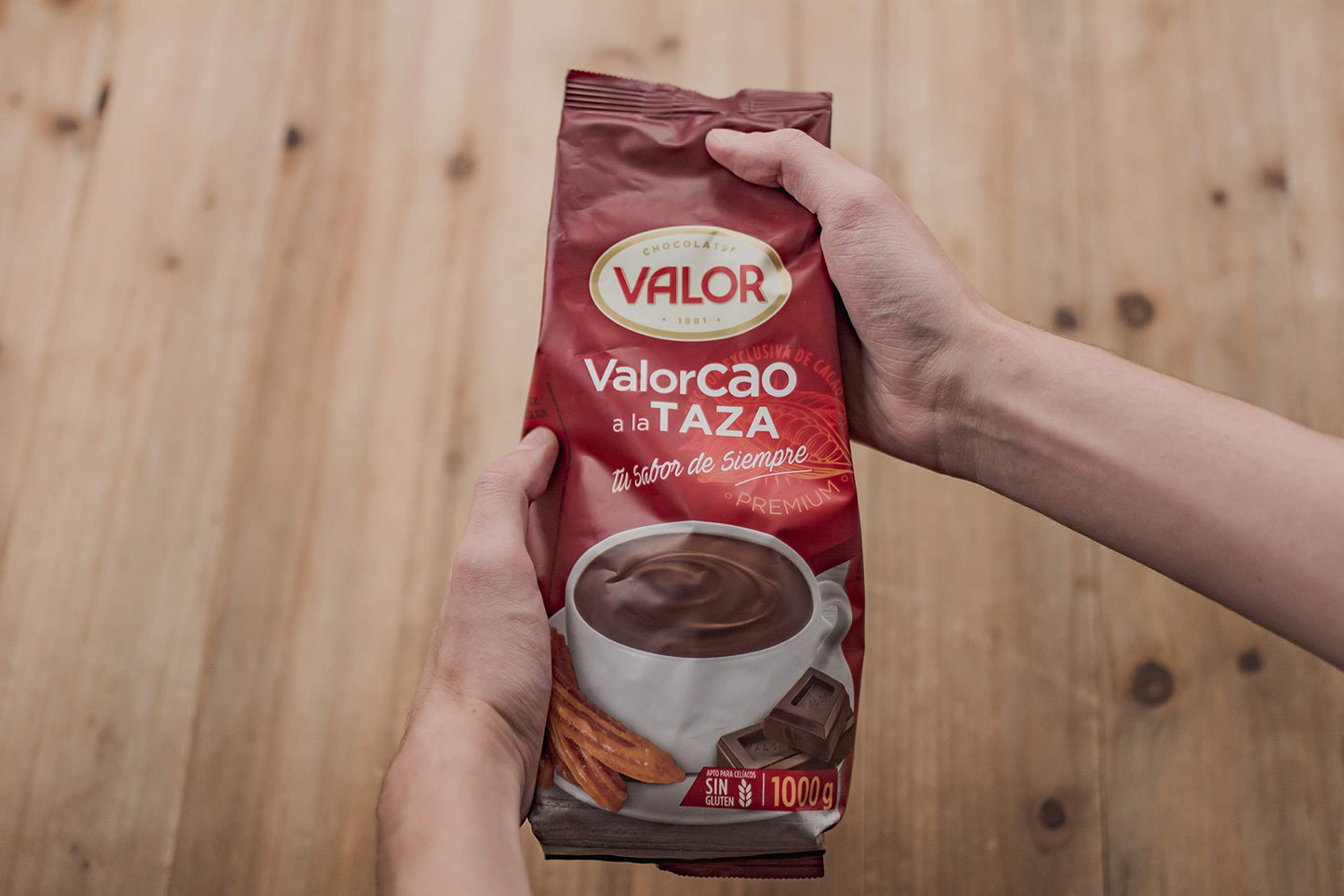 Valor - Valorcao Chocolate a la Taza. Chocolate Valor sin Gluten. Intenso Sabor y Aroma. Cacao en polvo con auténtico sabor del chocolate - 1000 Gramos.