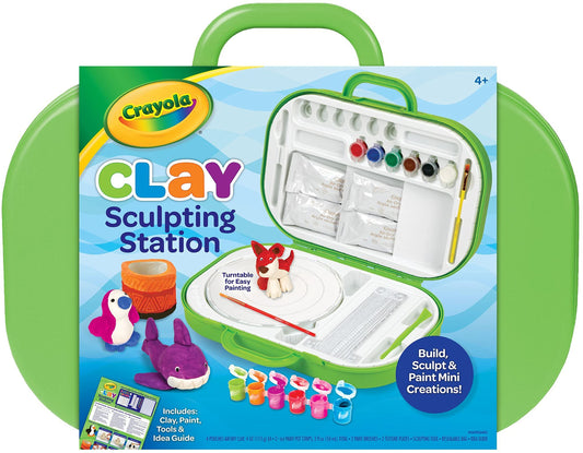 CRAYOLA- Clay Sculpting Station Estación de Escultura, Color Verde, Medium