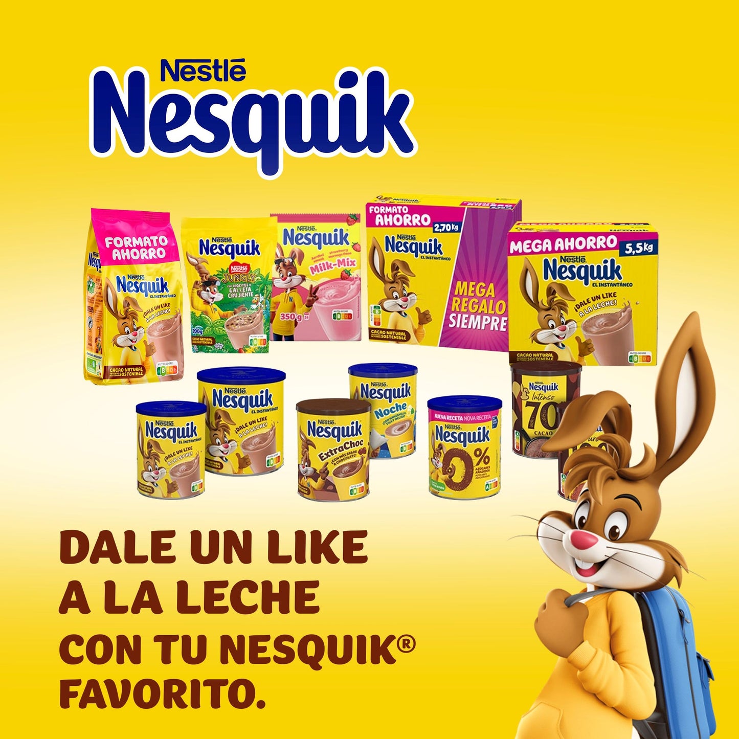 Nesquik NESTLÉ Instantáneo Cacao Soluble 700g Lata-Pack de 6