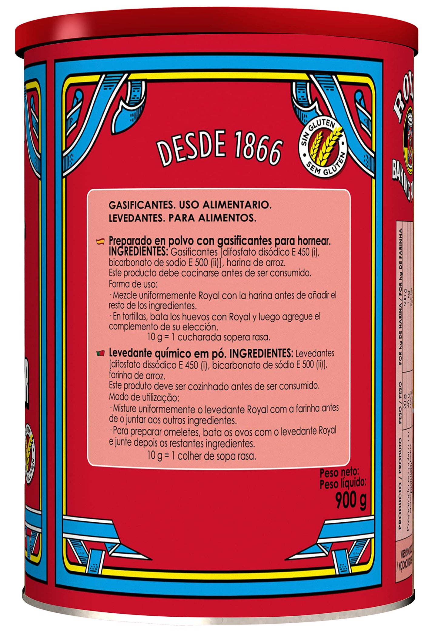 Royal Baking Powder, Levadura en Polvo para Horno, Bote 900 g