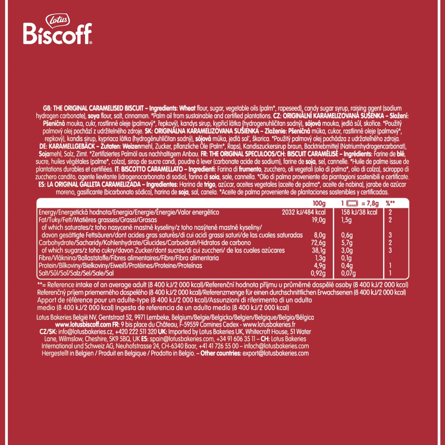 Lotus Biscoff | Galleta Caramelizada | Ingredientes de Origen Natural | Vegano | Sin Colorantes ni Aromas Añadidos | 4 x 250g | 1 kg