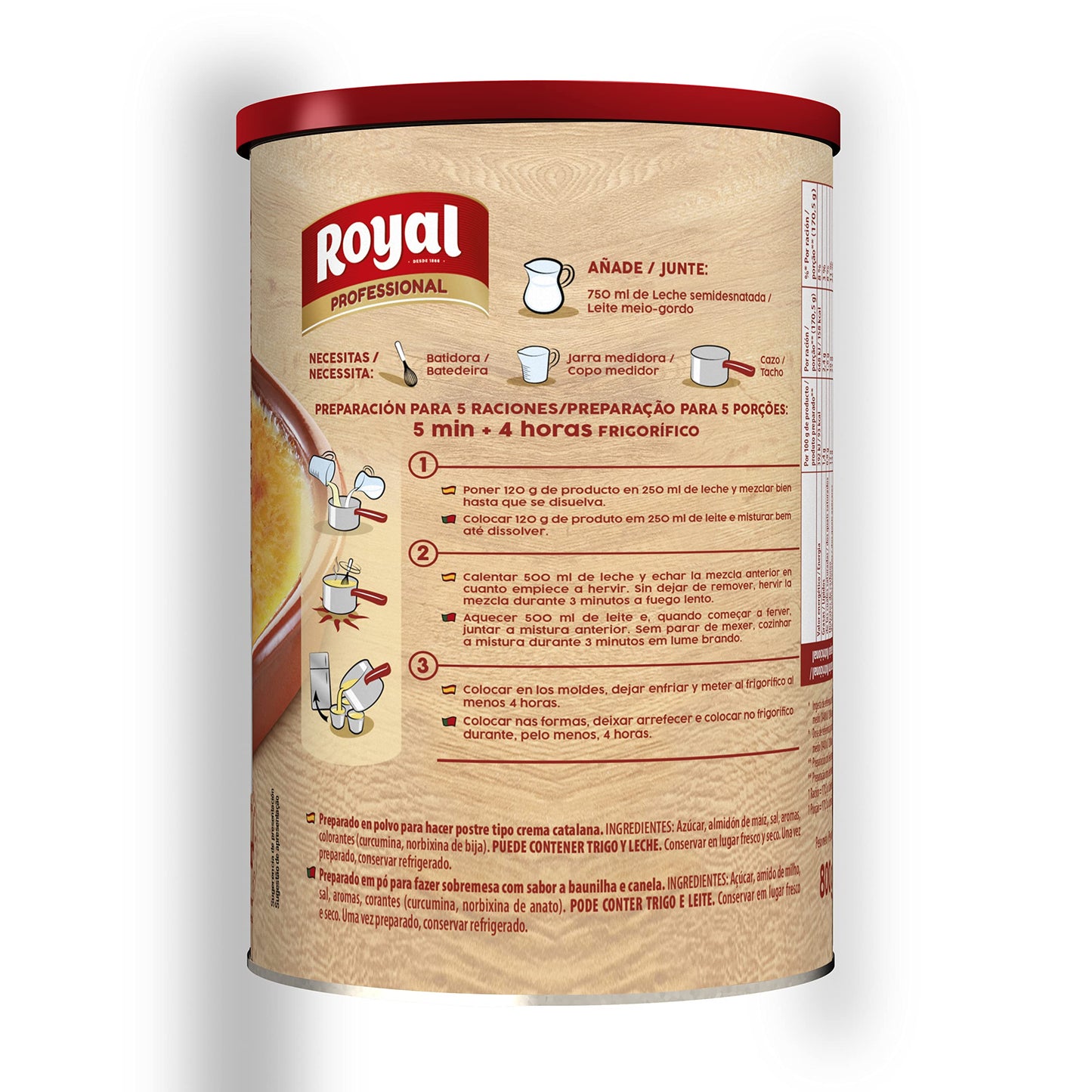 Royal Professional Crema Catalana, Preparado en Polvo, Bote 800 g