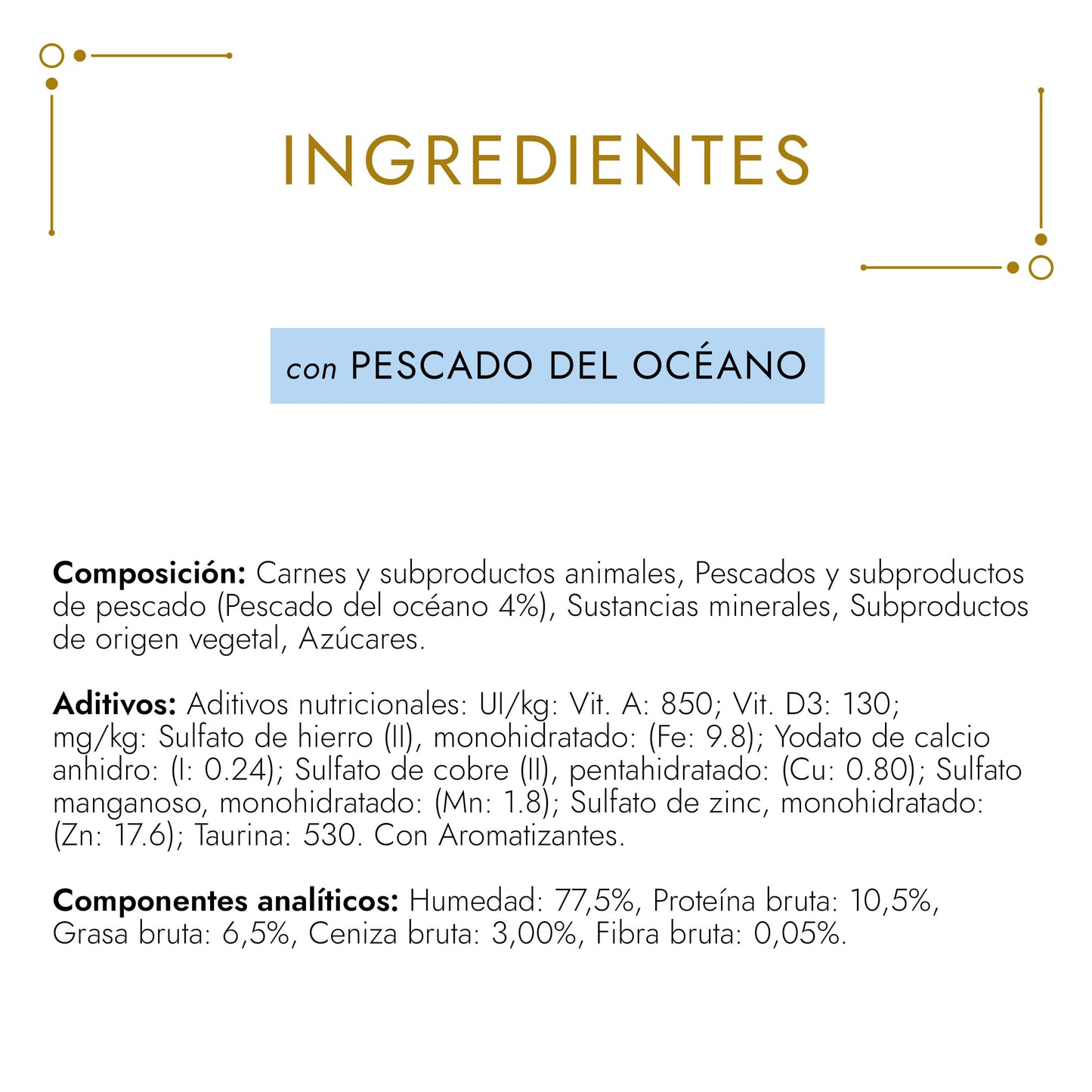 GOURMET Gold Mousse, Comida Húmeda para Gato Adulto, Mousse de Pescado del Océano, Pack de 24 Latas de 85 g