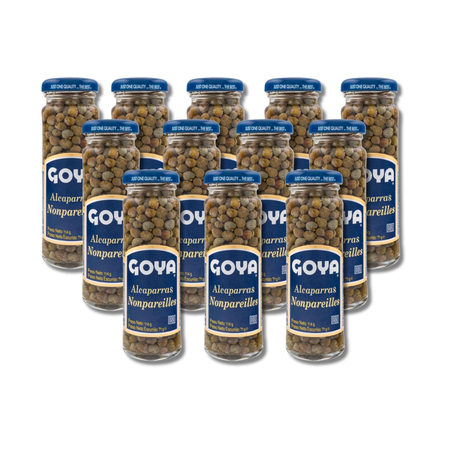 Alcaparras Nonpareilles - Pack de 12 Unidades x 114g (71g Peso Escurrido) - Condimento de Excelencia para Ensaladas, Pescados y Salsas - Certificación Kosher Pareve - NEXU