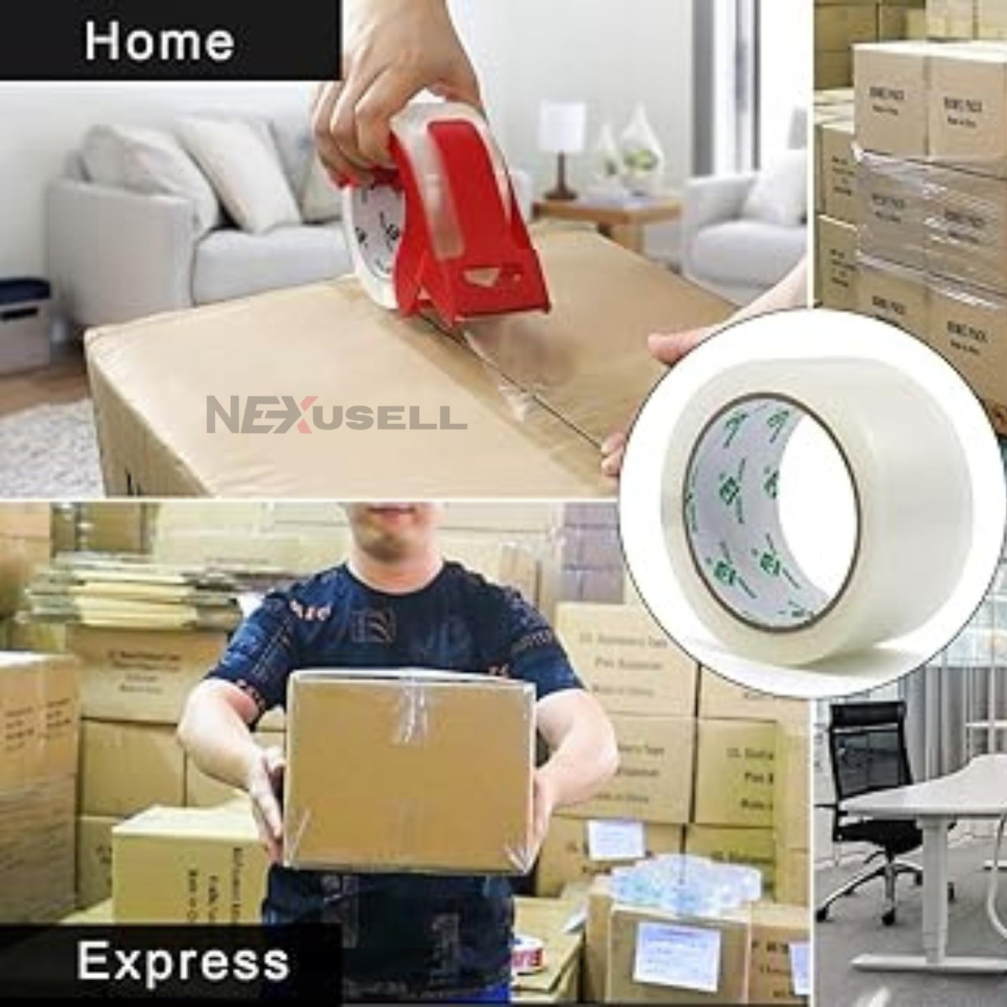 PACK 6 Rollos Cinta Adhesiva Transparente para Embalaje 48mm x 300m + Dispensador | Total 1800m | Alta Resistencia | Ideal para Cajas, Envíos y Mudanzas