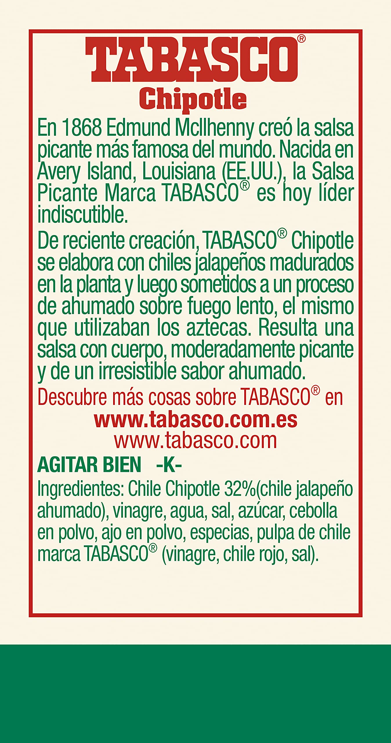 Tabasco Salsa Picante Tabasco Chipotle - 60 ml