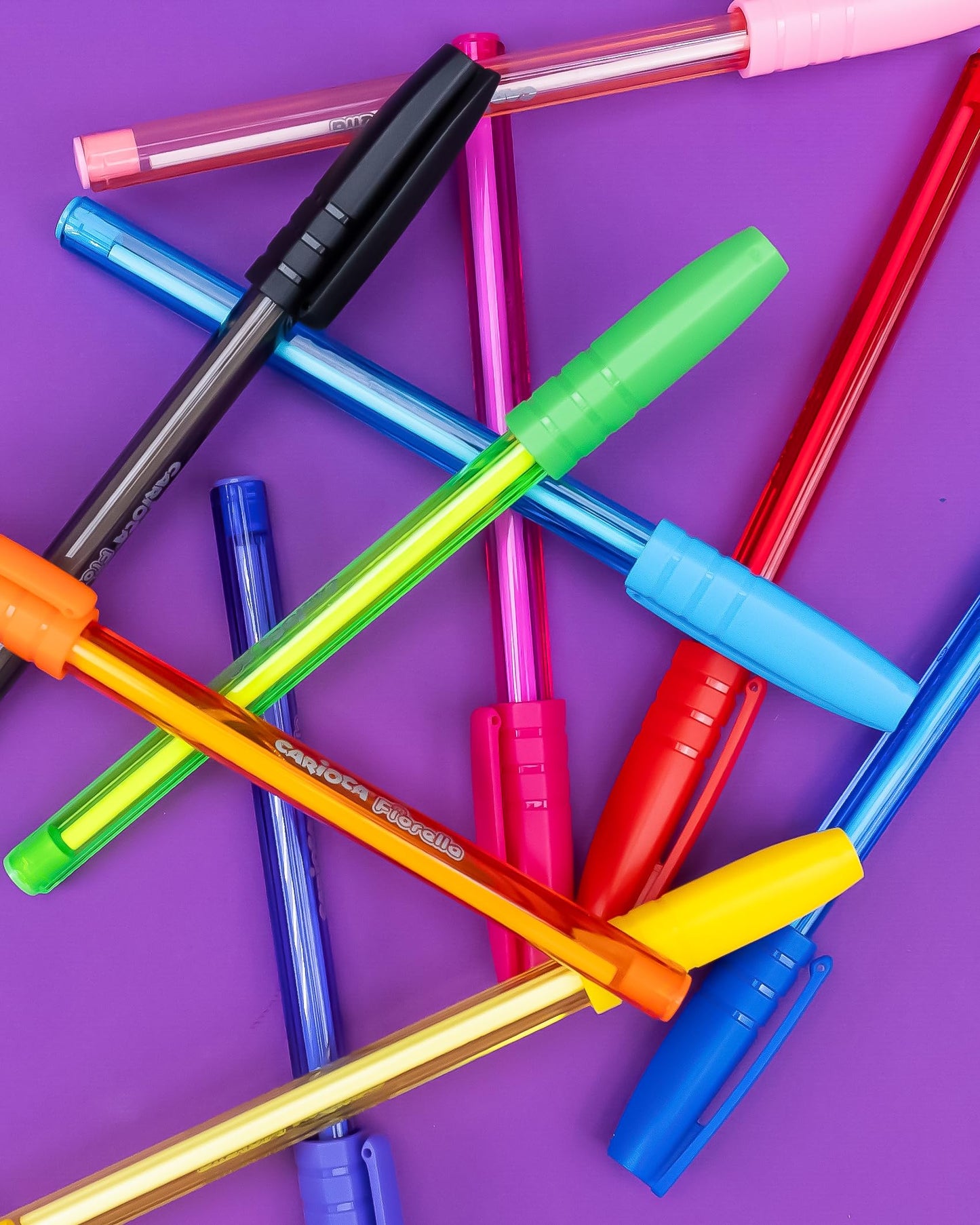CARIOCA Bolígrafos del Gel Neón | Caja de 6 Bolígrafos de Gel Fiorella colores Neón | Para el Colegio, Universidad y Oficina | Punta de Ø 0,1 mm | 6 piezas