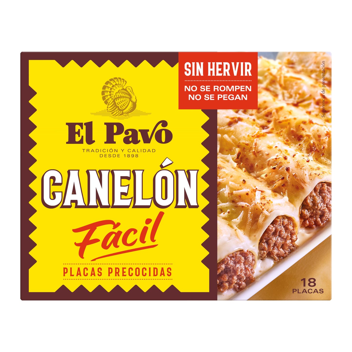 El Pavo · Canelón Instant El Pavo, 18 placas · 125 gramos