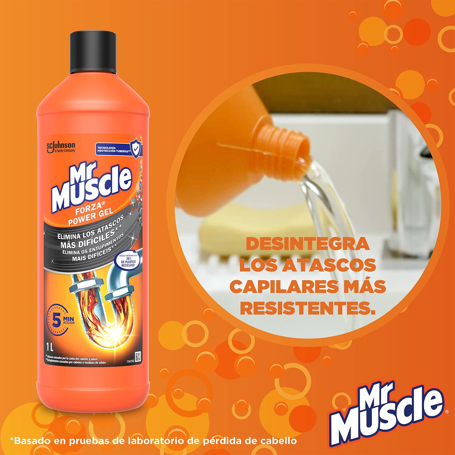 Mr Muscle Gel Limpia Tuberías, 1L